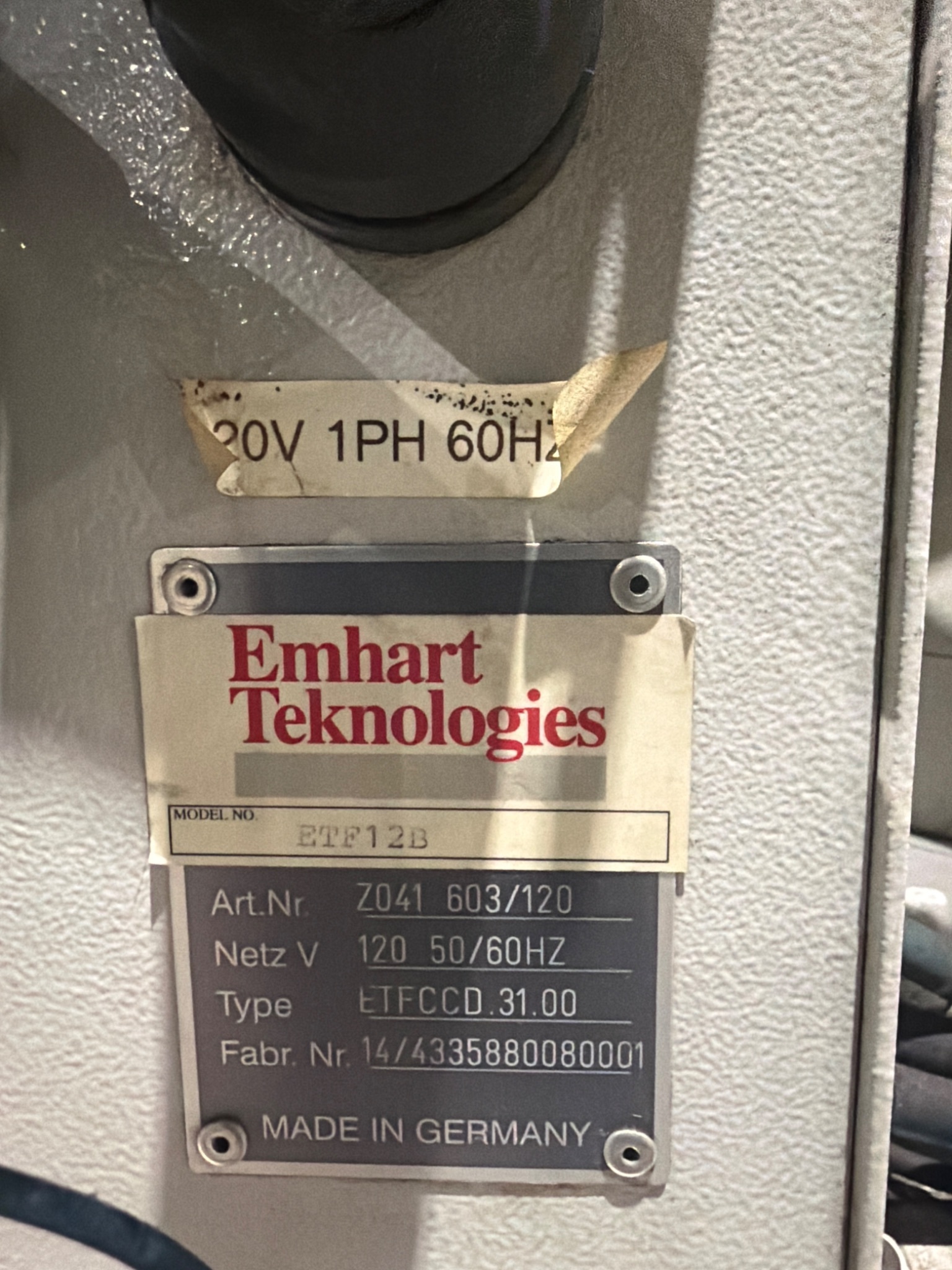EMHART TEKNOLOGIES ETF12B Stud Welder USED 4