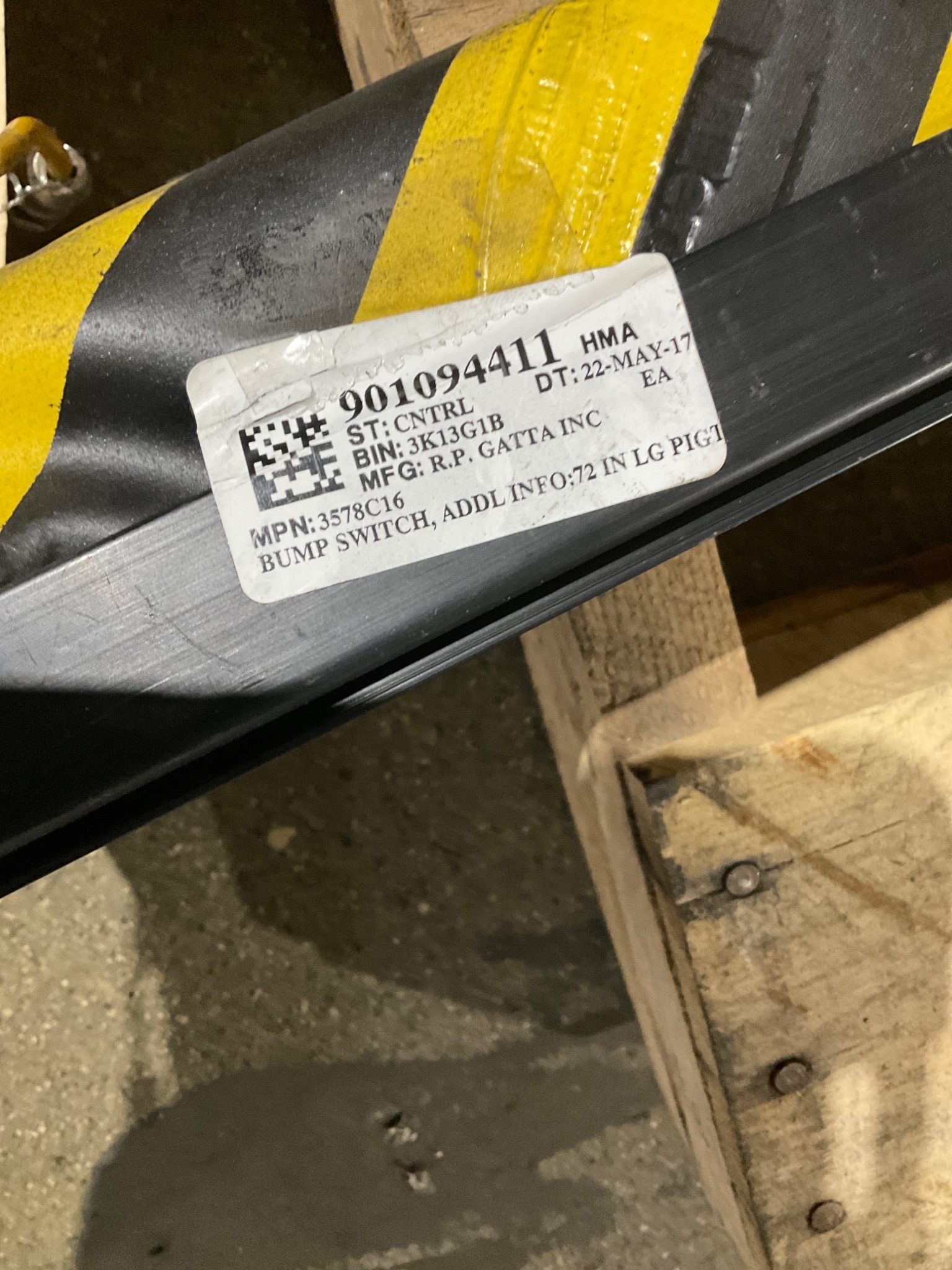 R.P. GATTA INC 3578CT6 Industrial Bump Switch USED 5