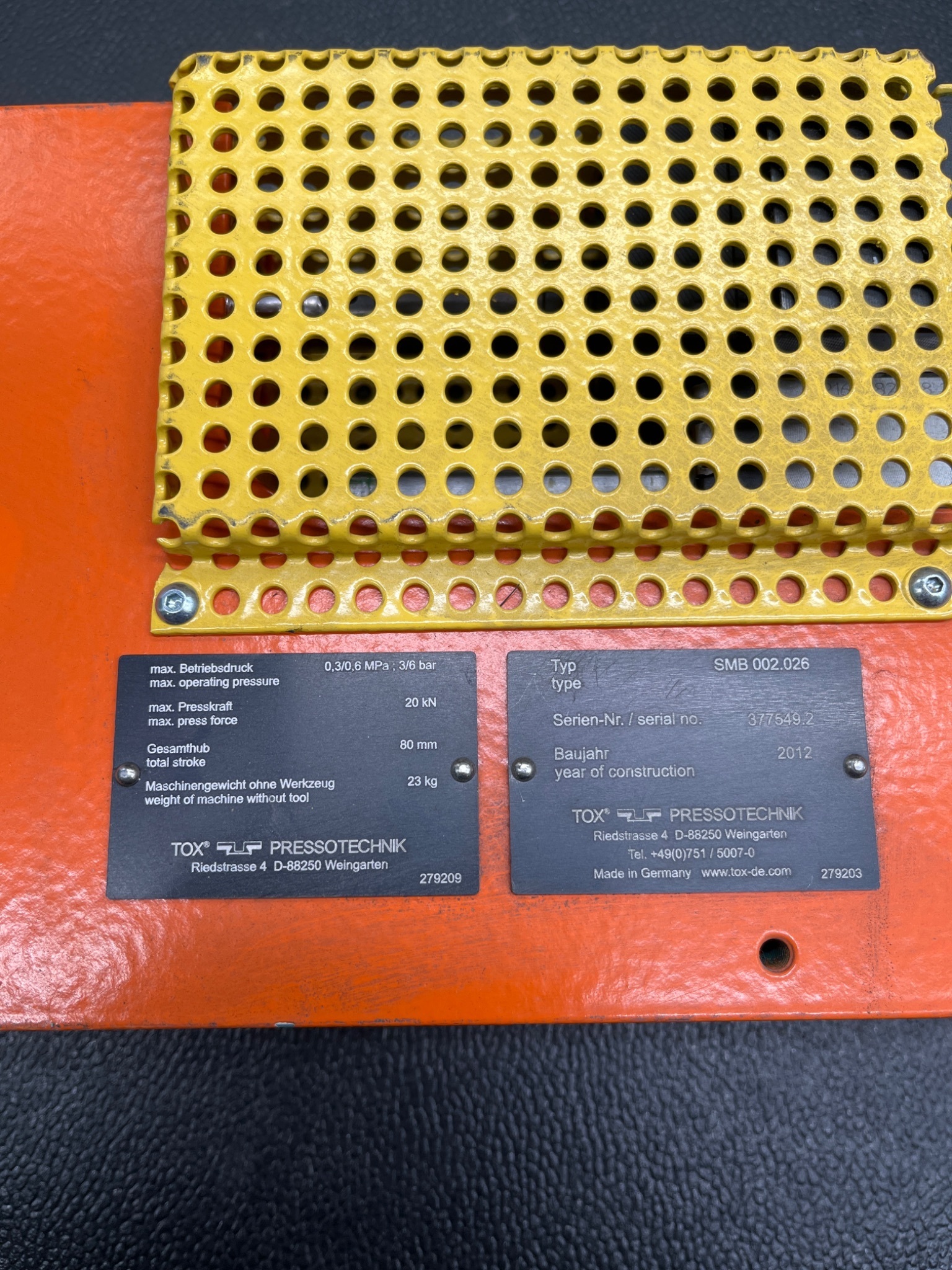 TOX PRESSOTECHNIK SMB 002.026.A.002 Clinch Gun USED 1