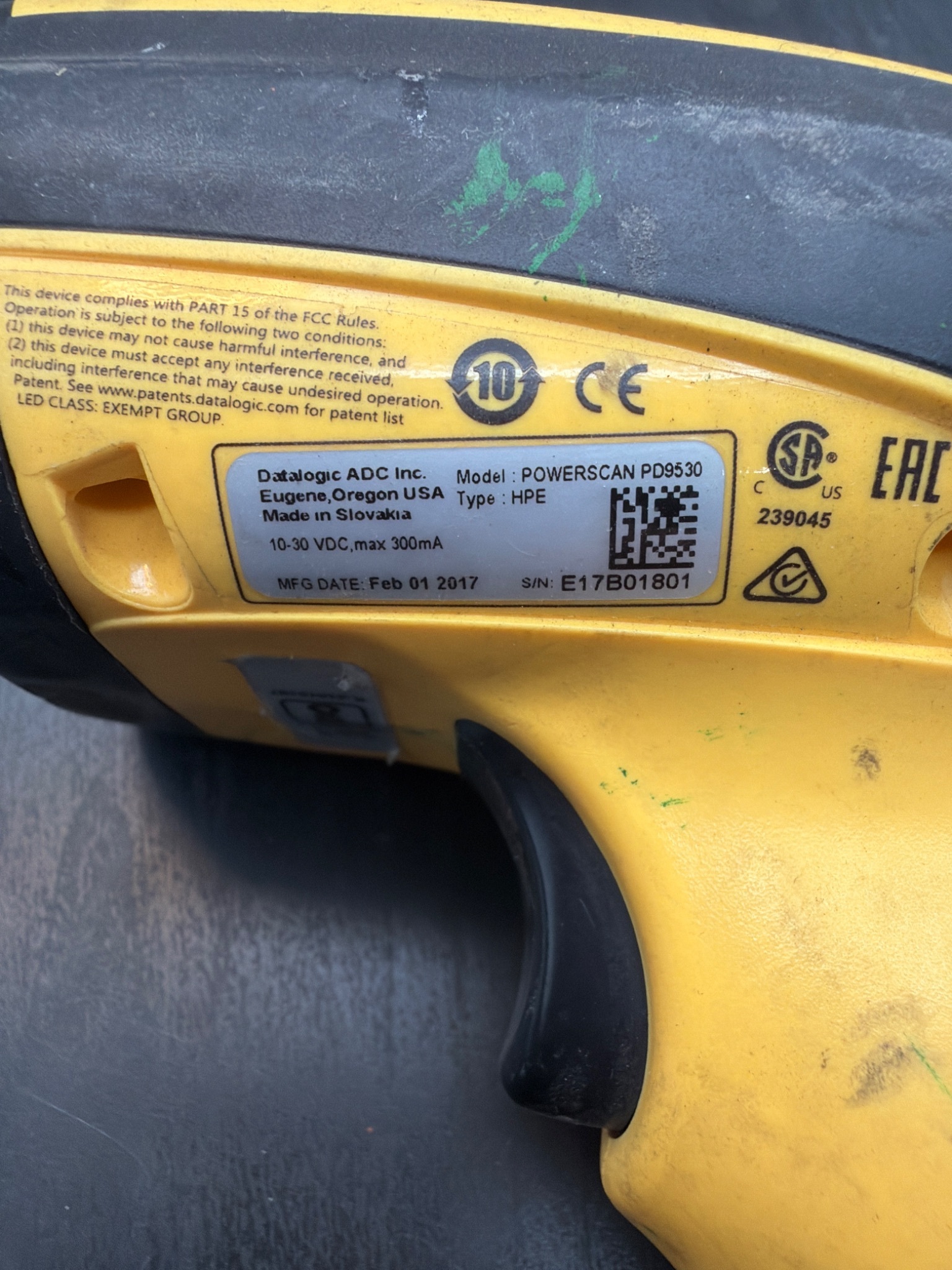 DATALOGIC POWERSCAN PD9530 HPE Barcode Scanner USED 1