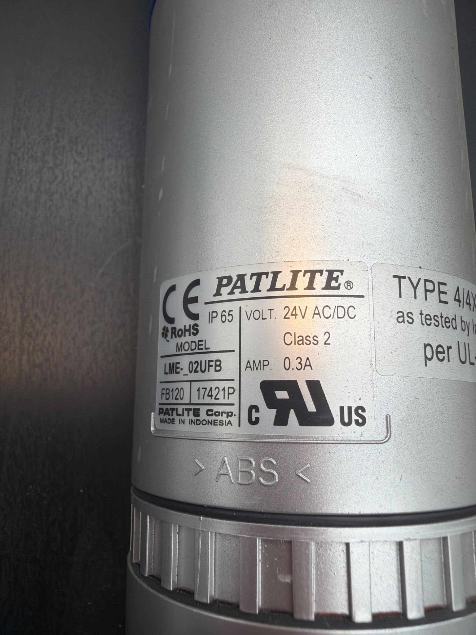 PATLITE LME‑02UFB 24VAC/DC Signal Light USED 1