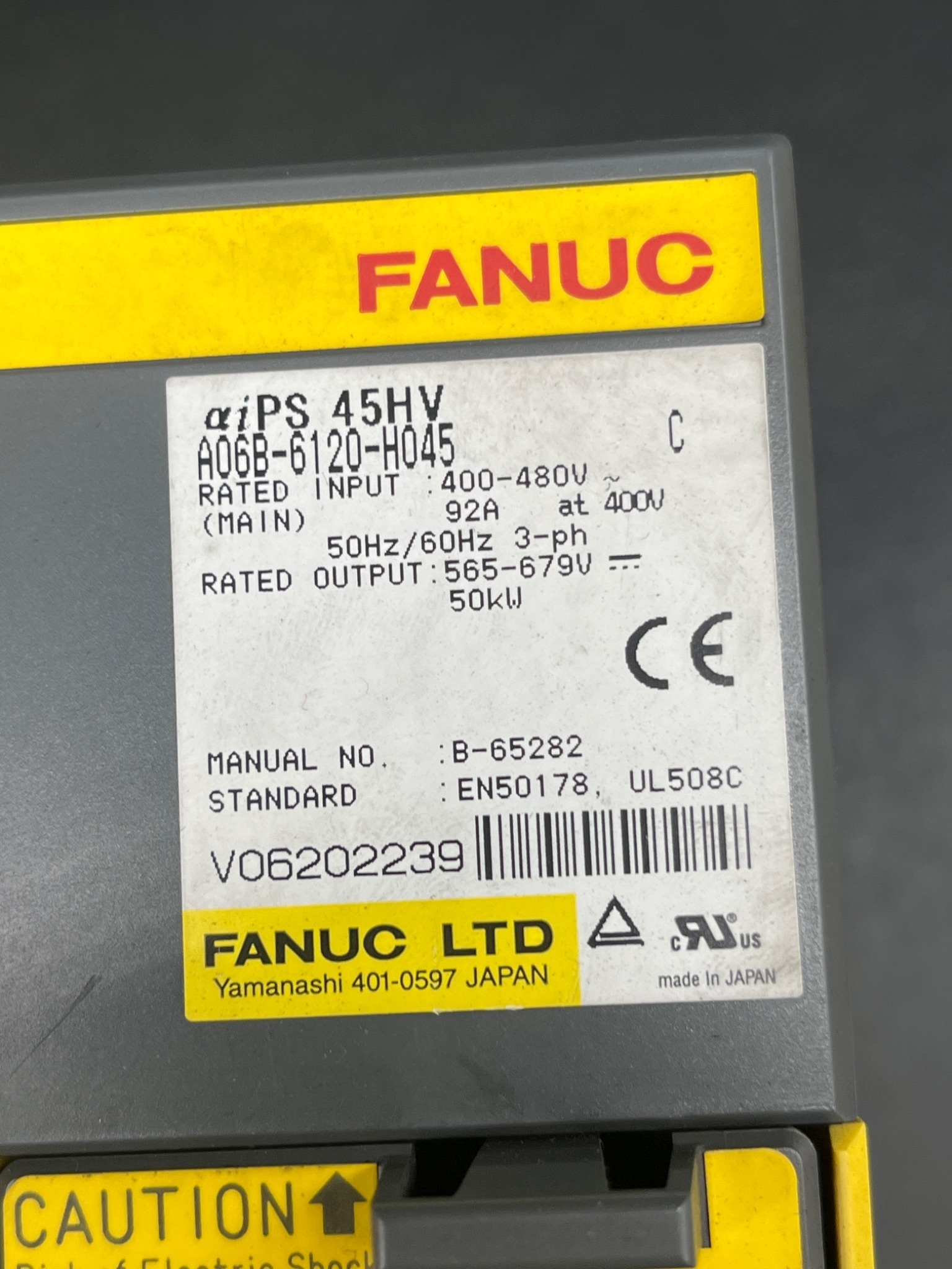 FANUC A06B‑6120‑H045 C αiPS 45HV Power Supply USED 7