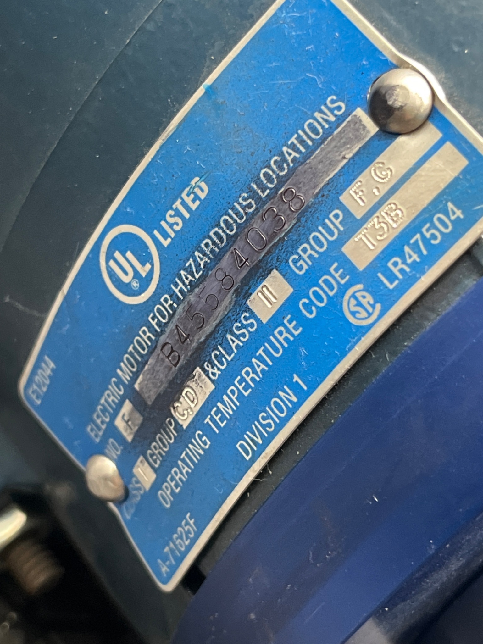Marathon Electric RJ56H17G15503A P Hazardous Duty Motor USED 4