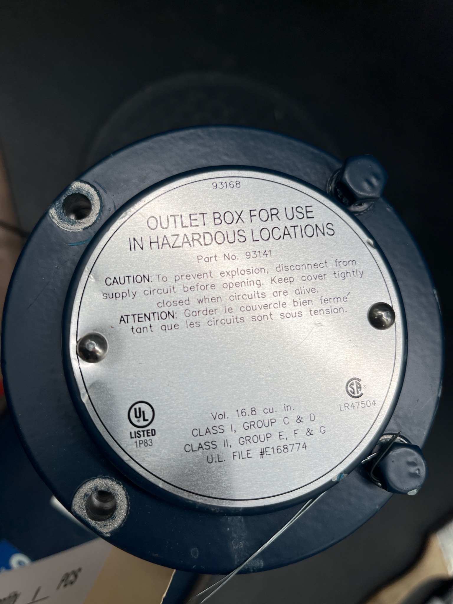 Marathon Electric RJ56H17G15503A P Hazardous Duty Motor USED 7