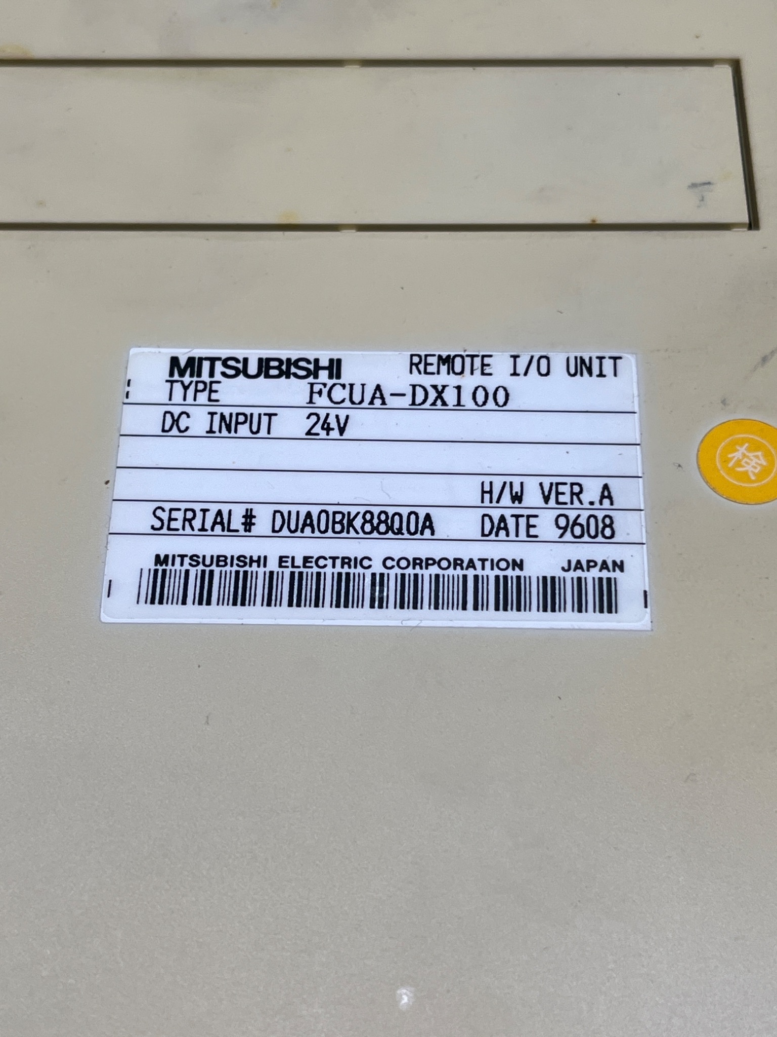 MITSUBISHI ELECTRIC FCUA‑DX100 Remote I/O Unit 24VDC USED 5