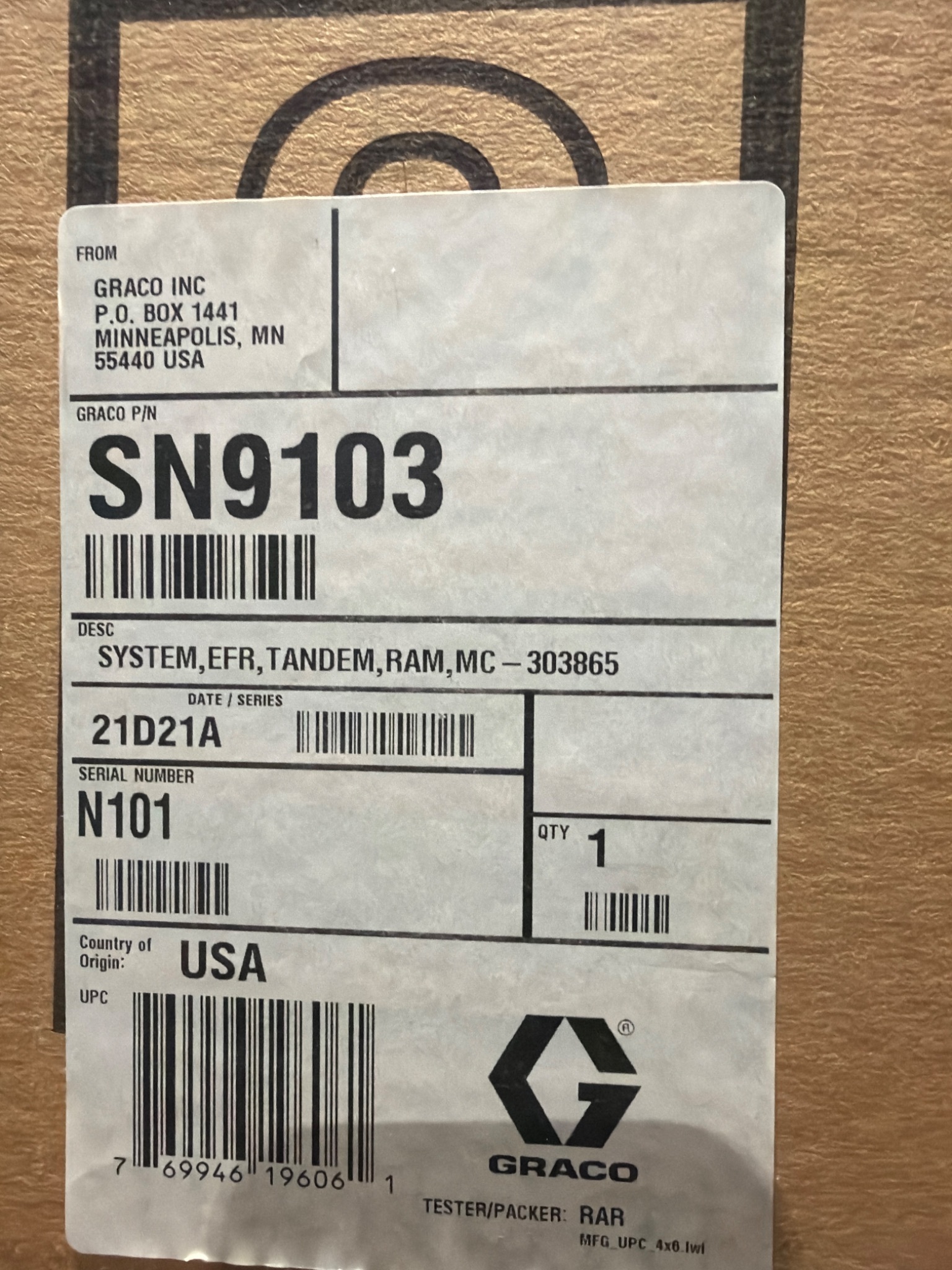 NEW 2021 GRACO SN9103 EFR System 4
