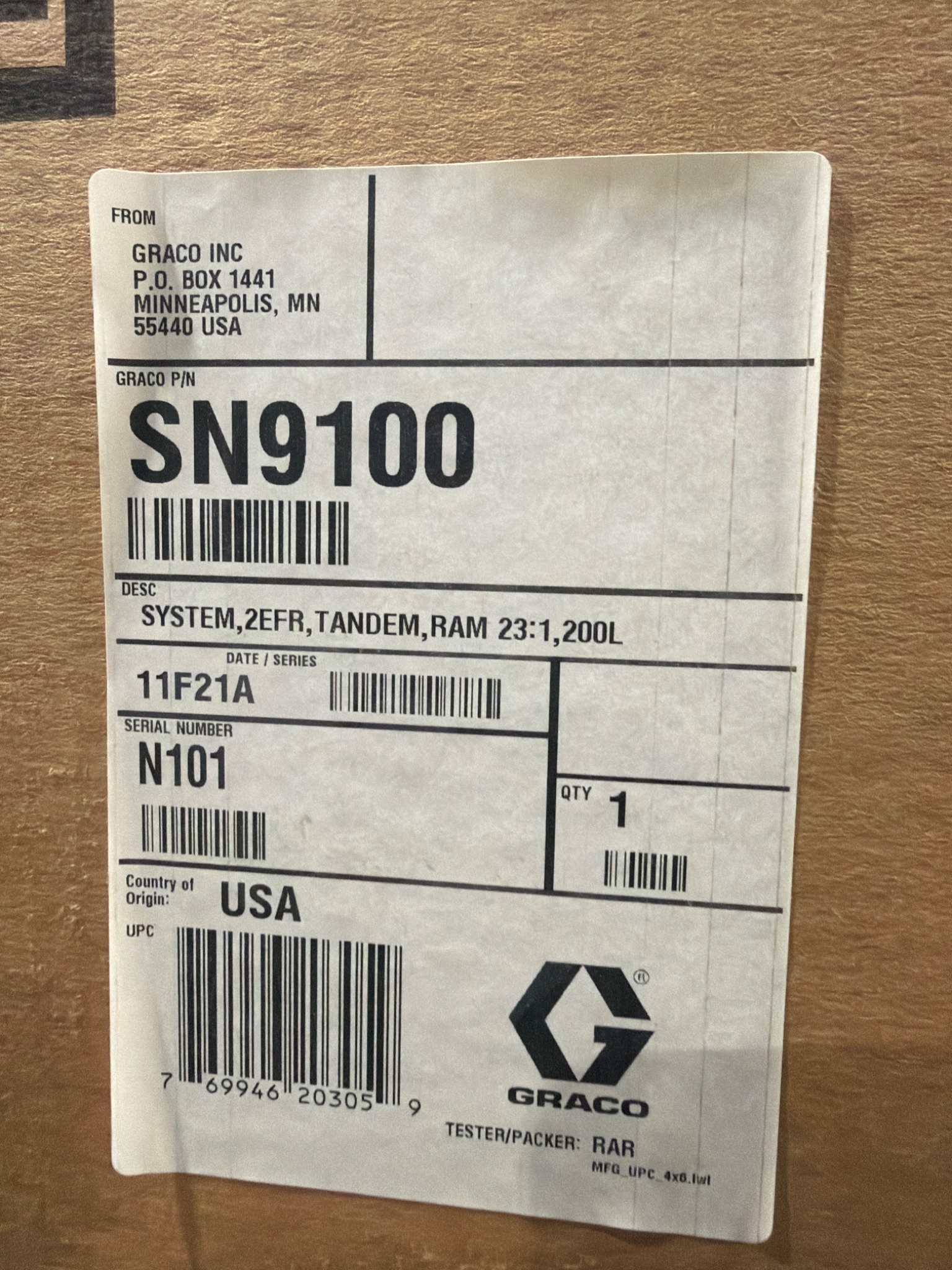 NEW 2021 GRACO CHECK MATE D200 BULK UNLOADER 4