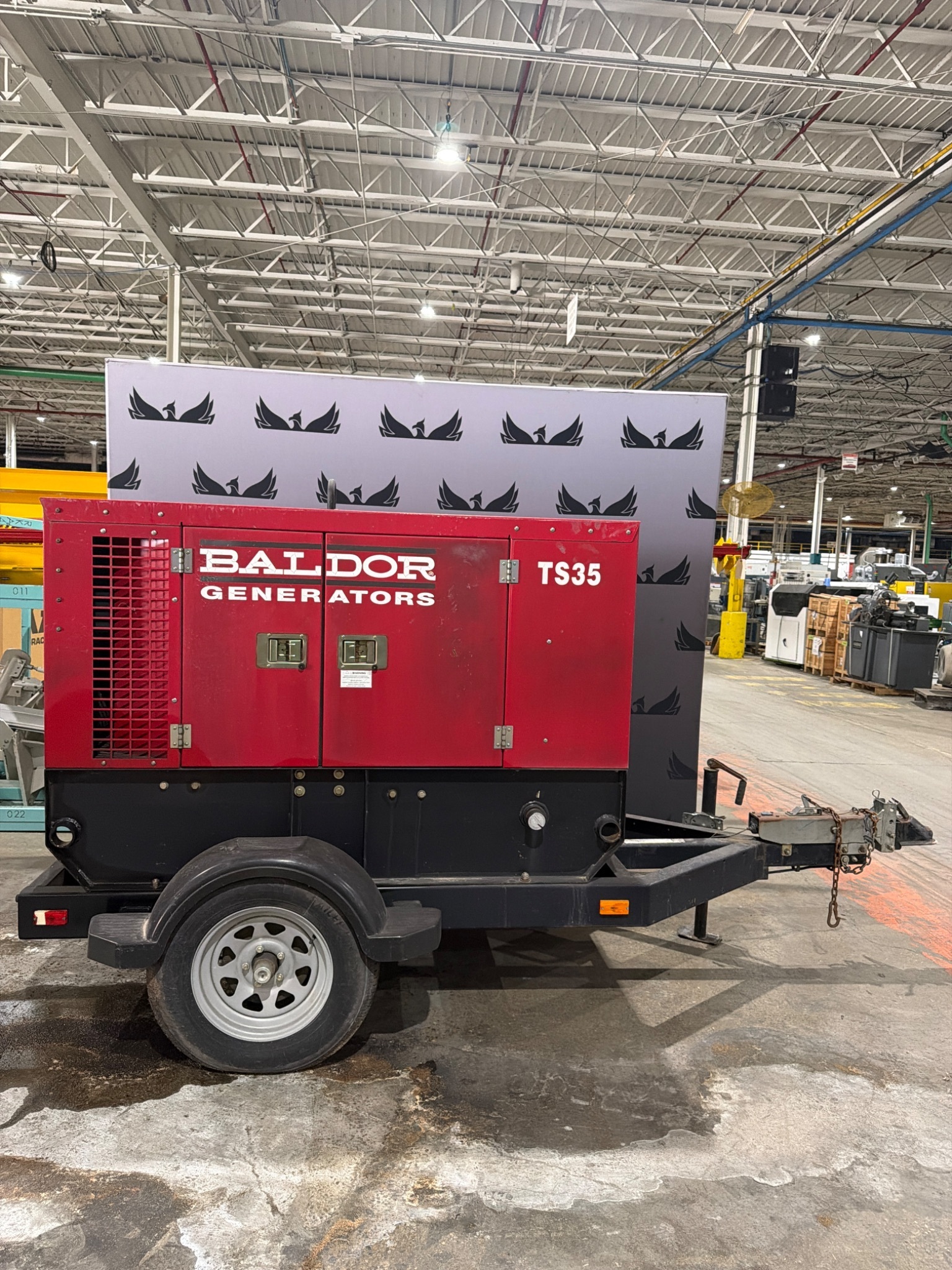 BALDOR SB2S-70 TS35 70 GALLON DIESEL GENERATOR 340 HOURS TRAILER MOUNTED USED 0