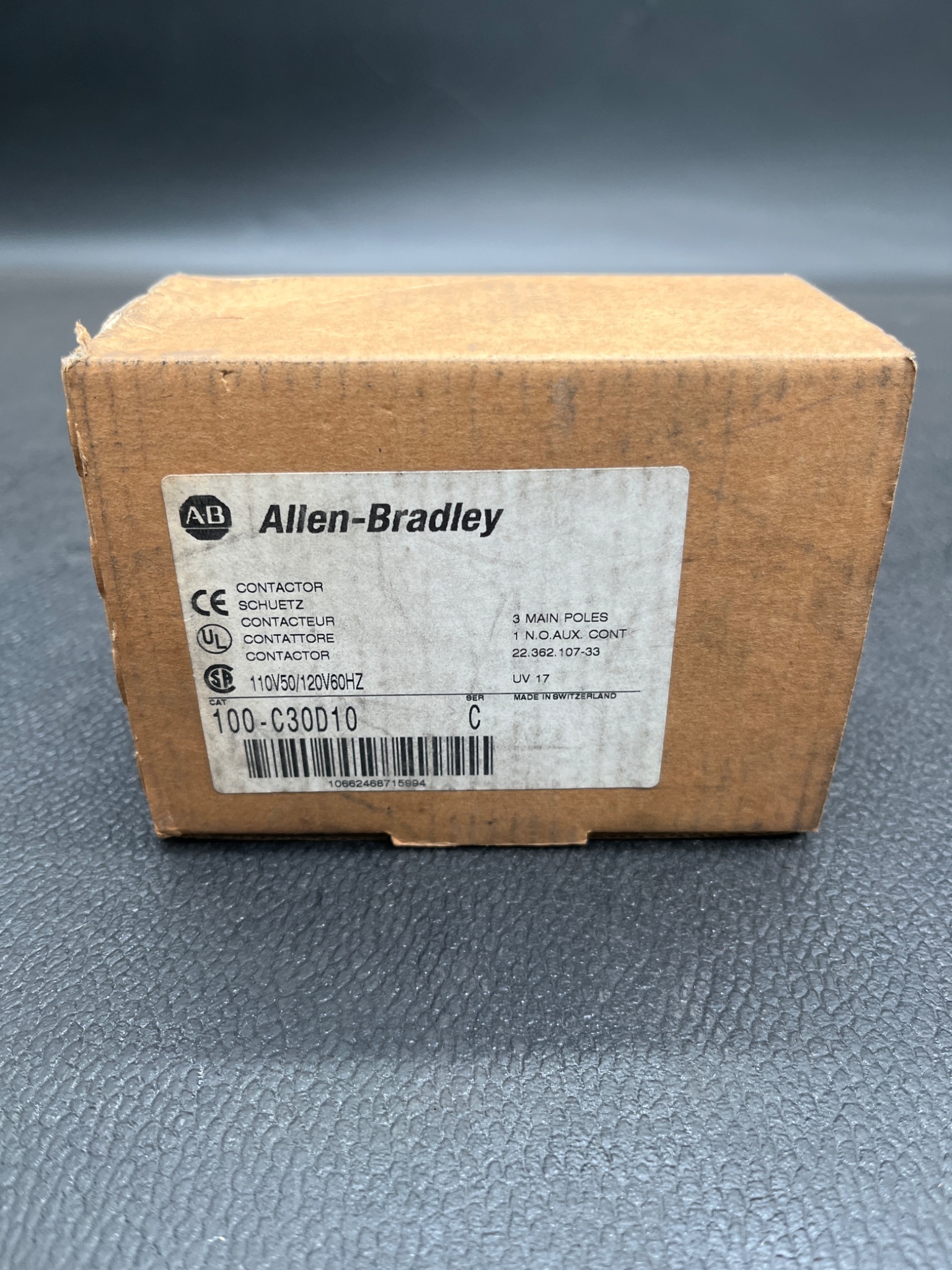 ALLEN BRADLEY 100‑C30D10 3‑Pole AC Motor Contactor NEW 0