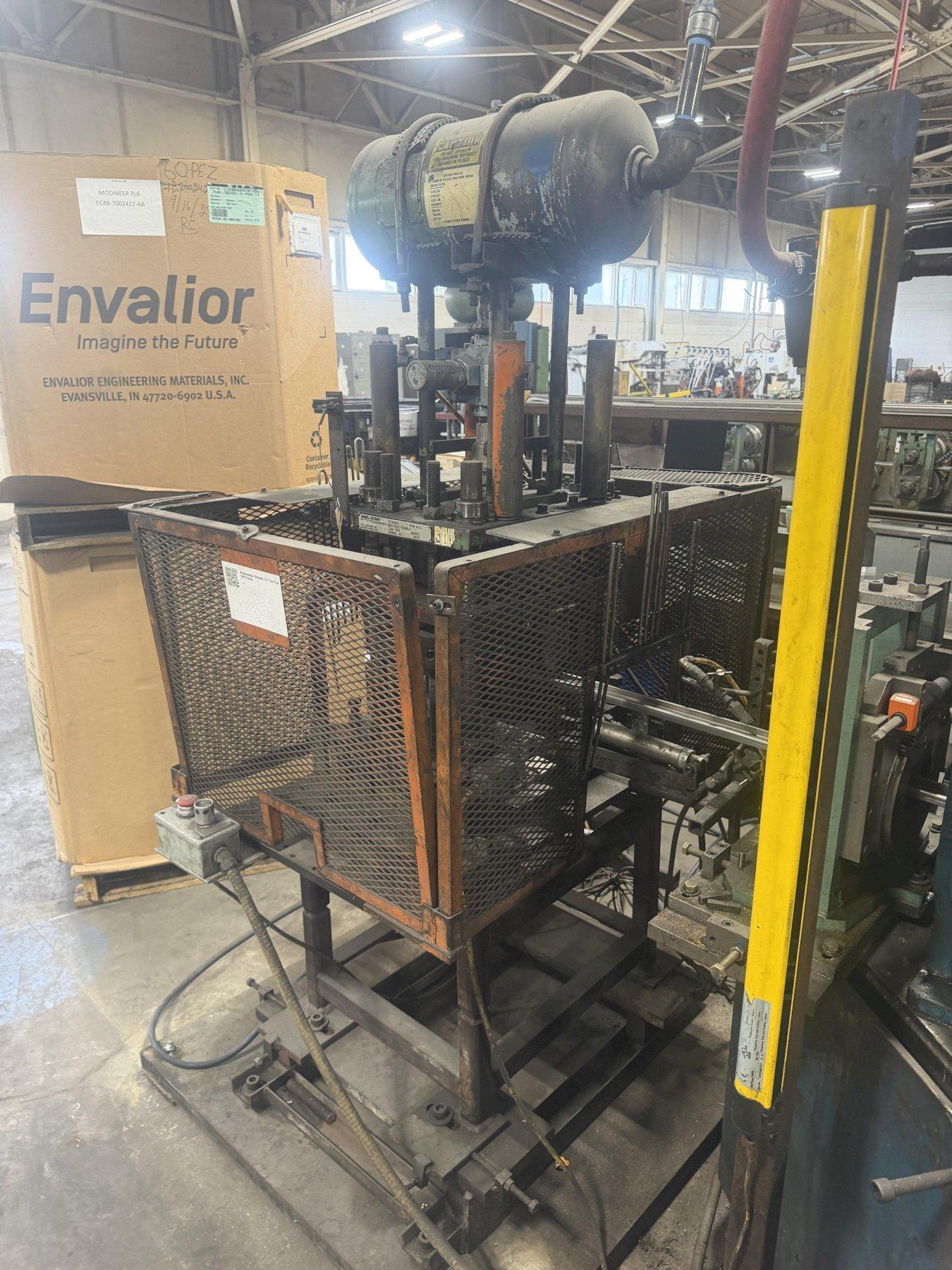12 TON PNEUPOWR AIRAM MODEL #4P12 PNEUMATIC PRESS 3” STROKE USED 0