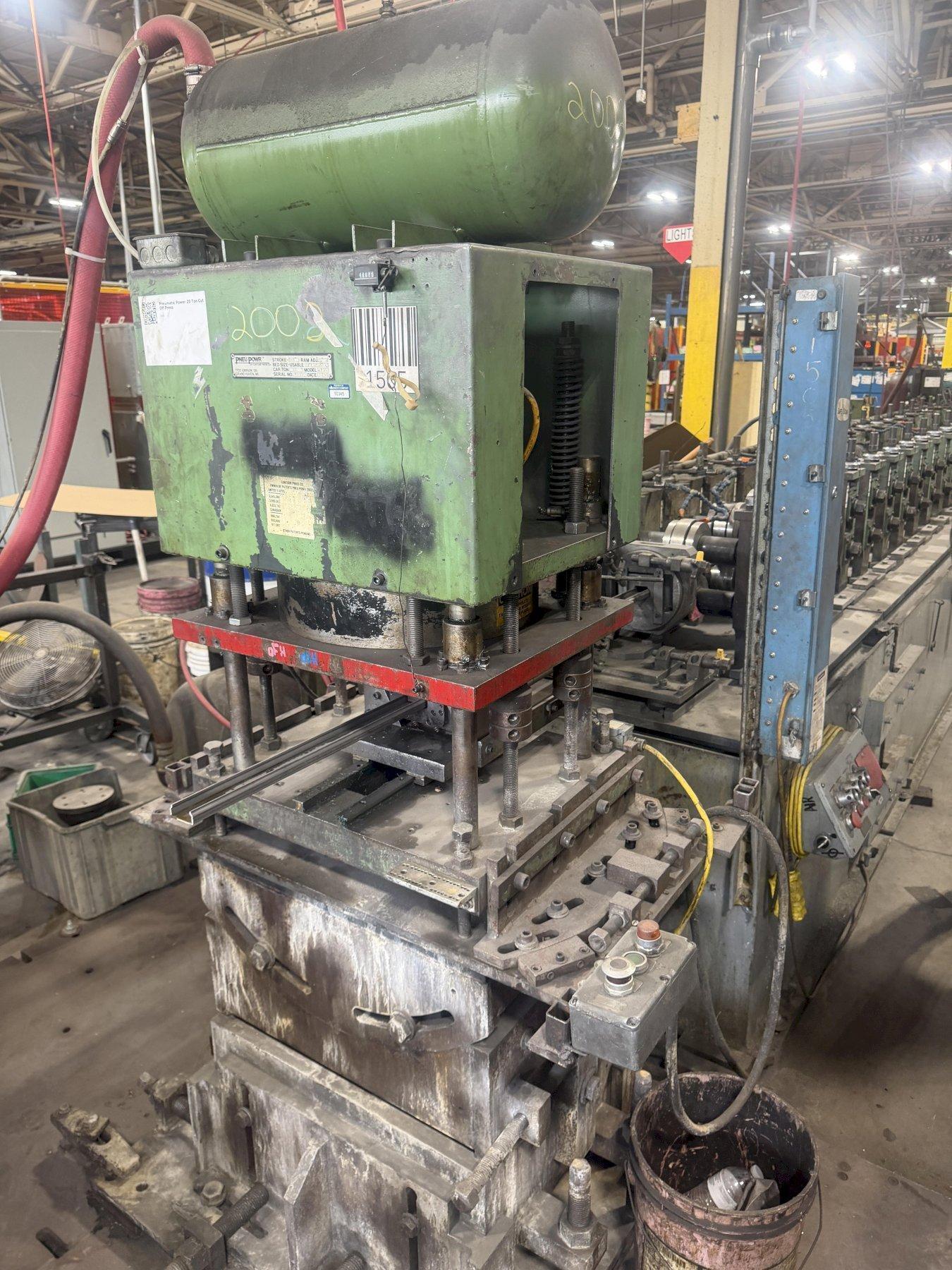 20 TON PNEUPOWR AIRAM MODEL #4P20 PNEUMATIC PRESS 3” STROKE USED 1