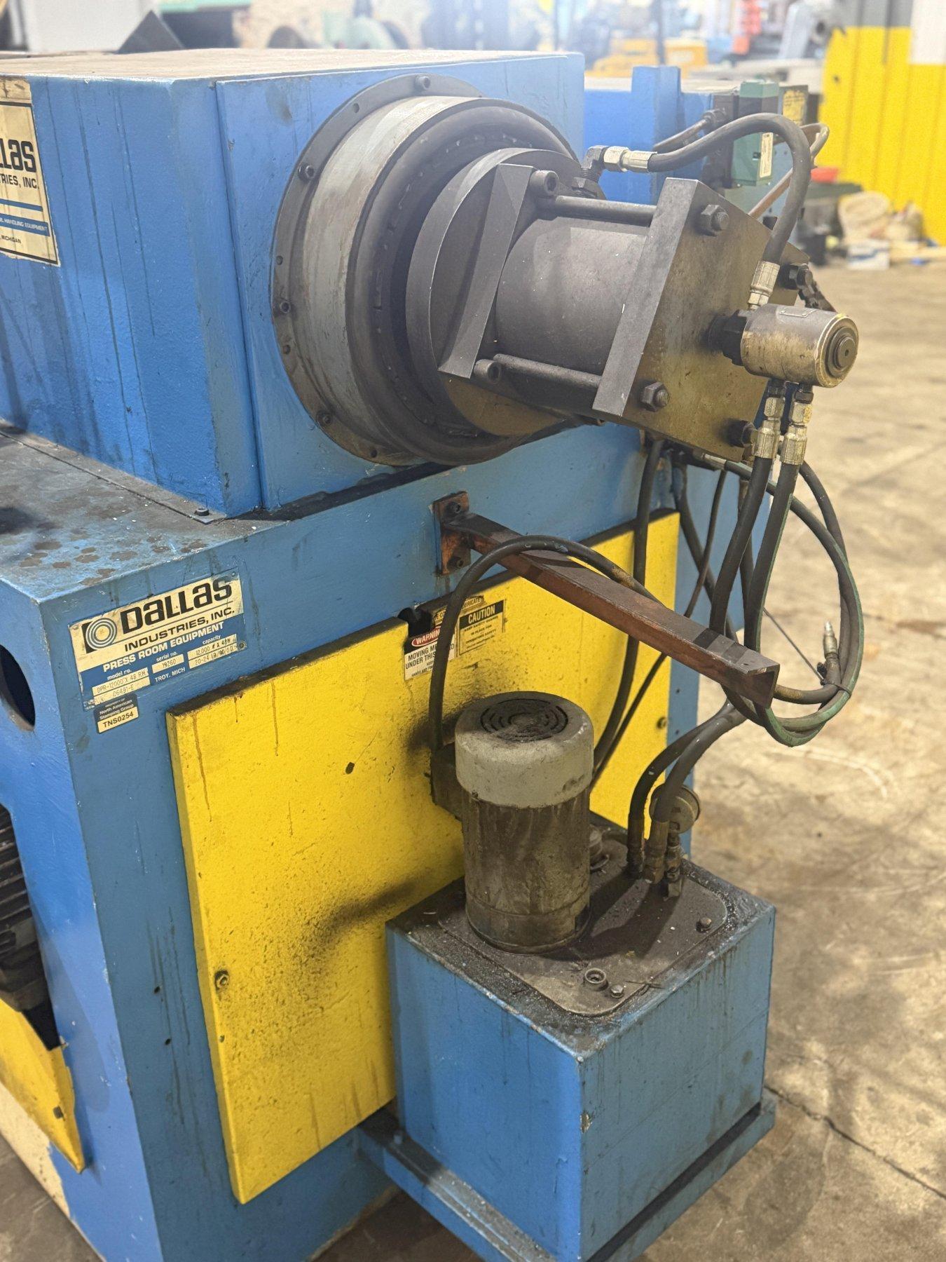 12,000 LB X 24" X .090" DALLAS COIL REEL UNCOILER & FEEDER STRAIGHTENER FEED LINE USED 10