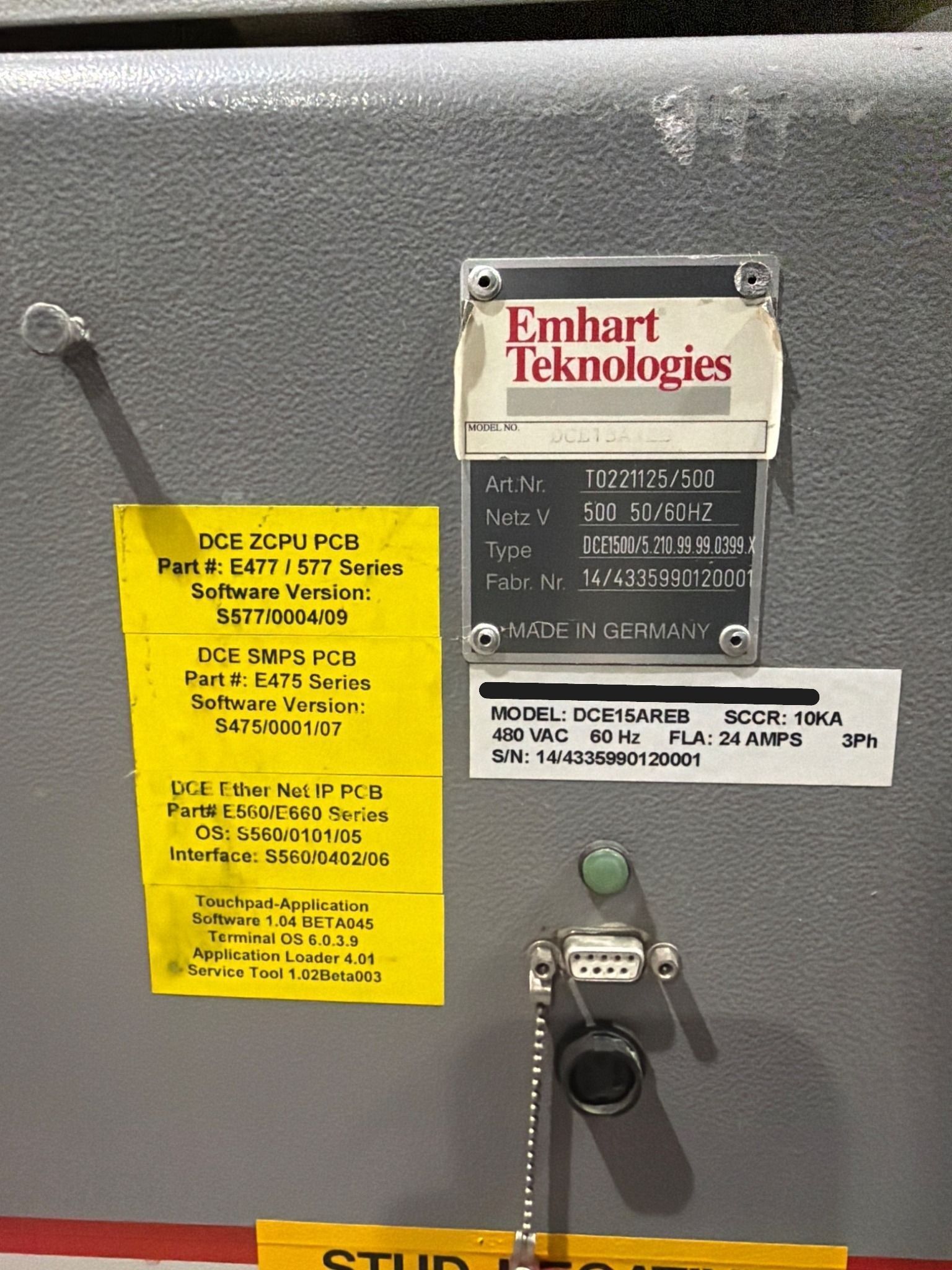 EMHART DCE15AREB DCE1500 Stud Welding Inverter 480V USED 4