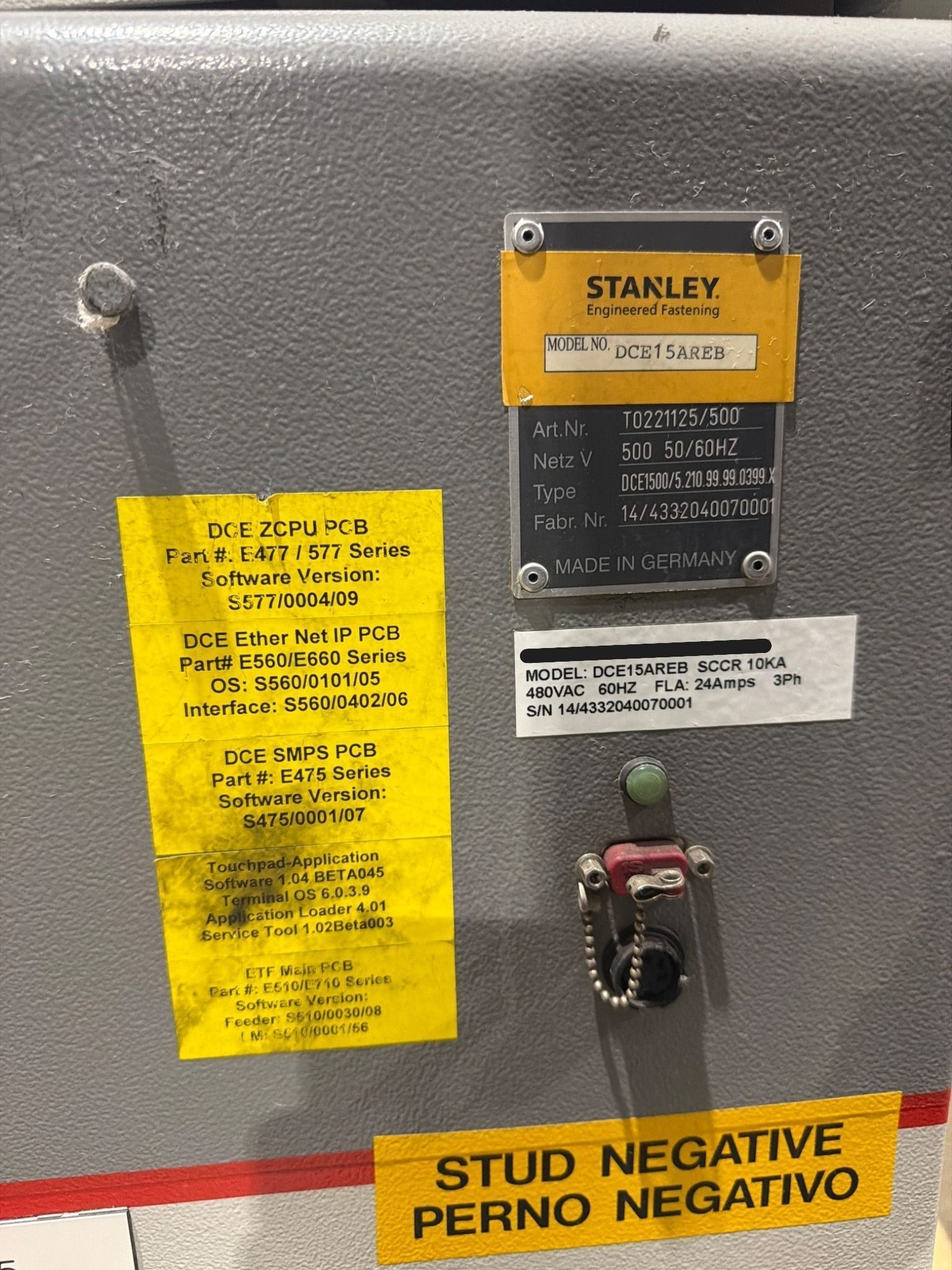EMHART DCE15AREB DCE1500 Stud Welding Inverter w/ Pendant 480V USED 5