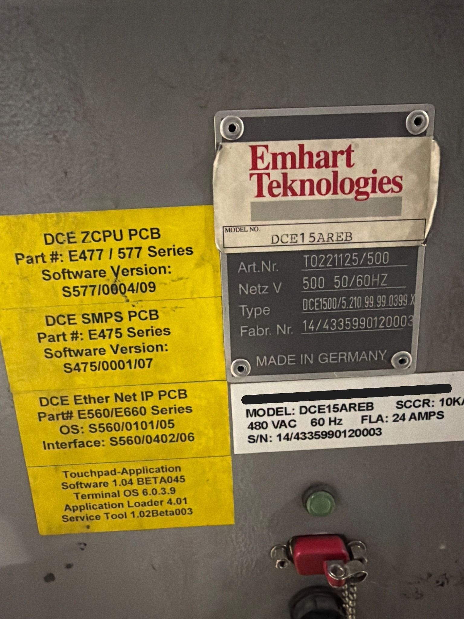 EMHART DCE15AREB DCE1500 Stud Welding Inverter w/ Pendant 480V USED 5