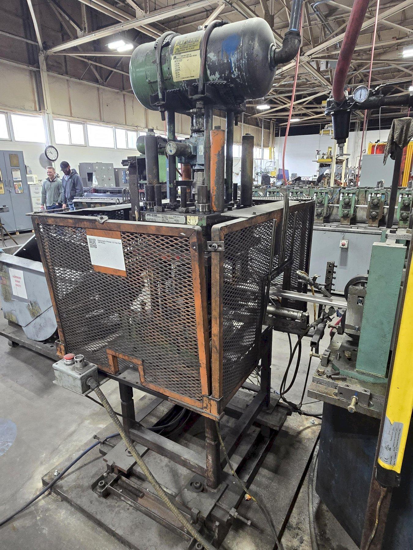 12 TON PNEUPOWR AIRAM MODEL #4P12 PNEUMATIC PRESS 3” STROKE USED 2
