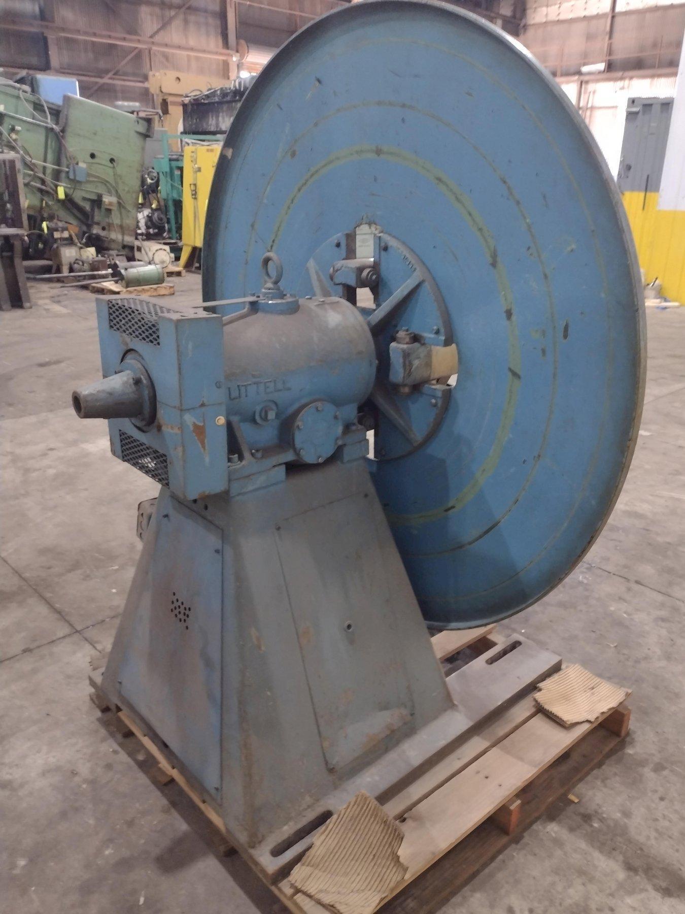 4,000 LBS X 12" LITTELL MODEL #40-12 PULL OFF COIL REEL UNCOILER WITH ELECTRIC BRAKE USED 5