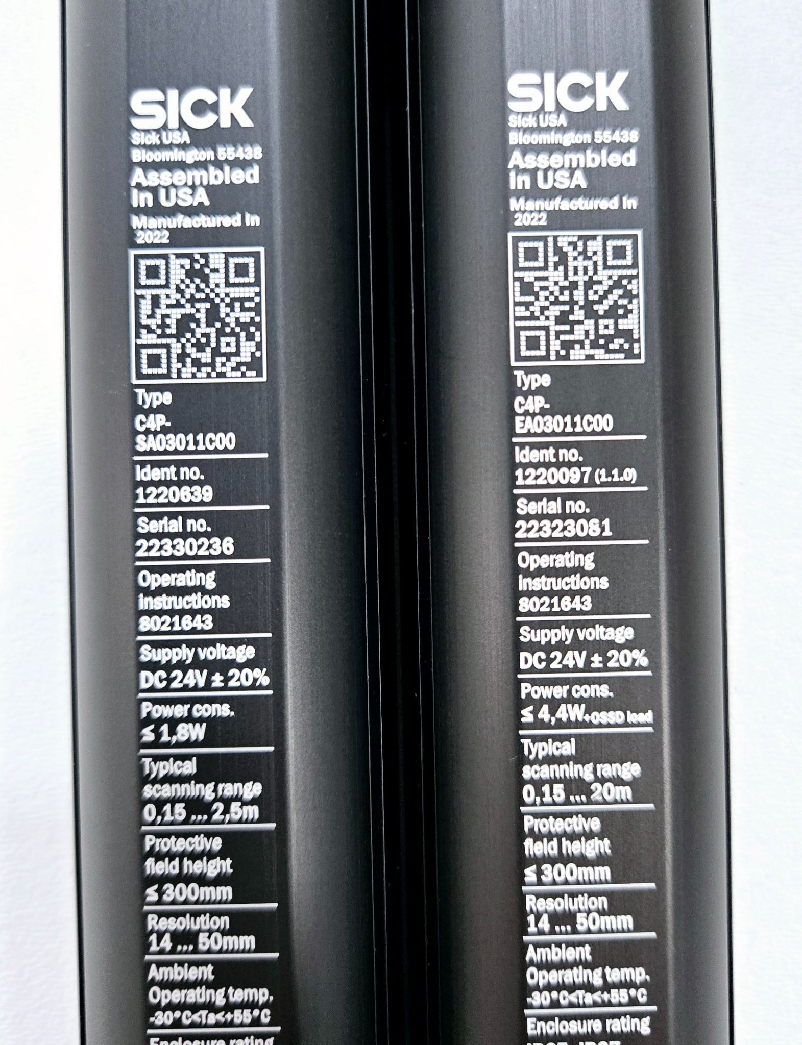SICK C4P-EA03011C00/C4P-SA03011C00 DETEC SAFETY LIGHT CURTAINS 2