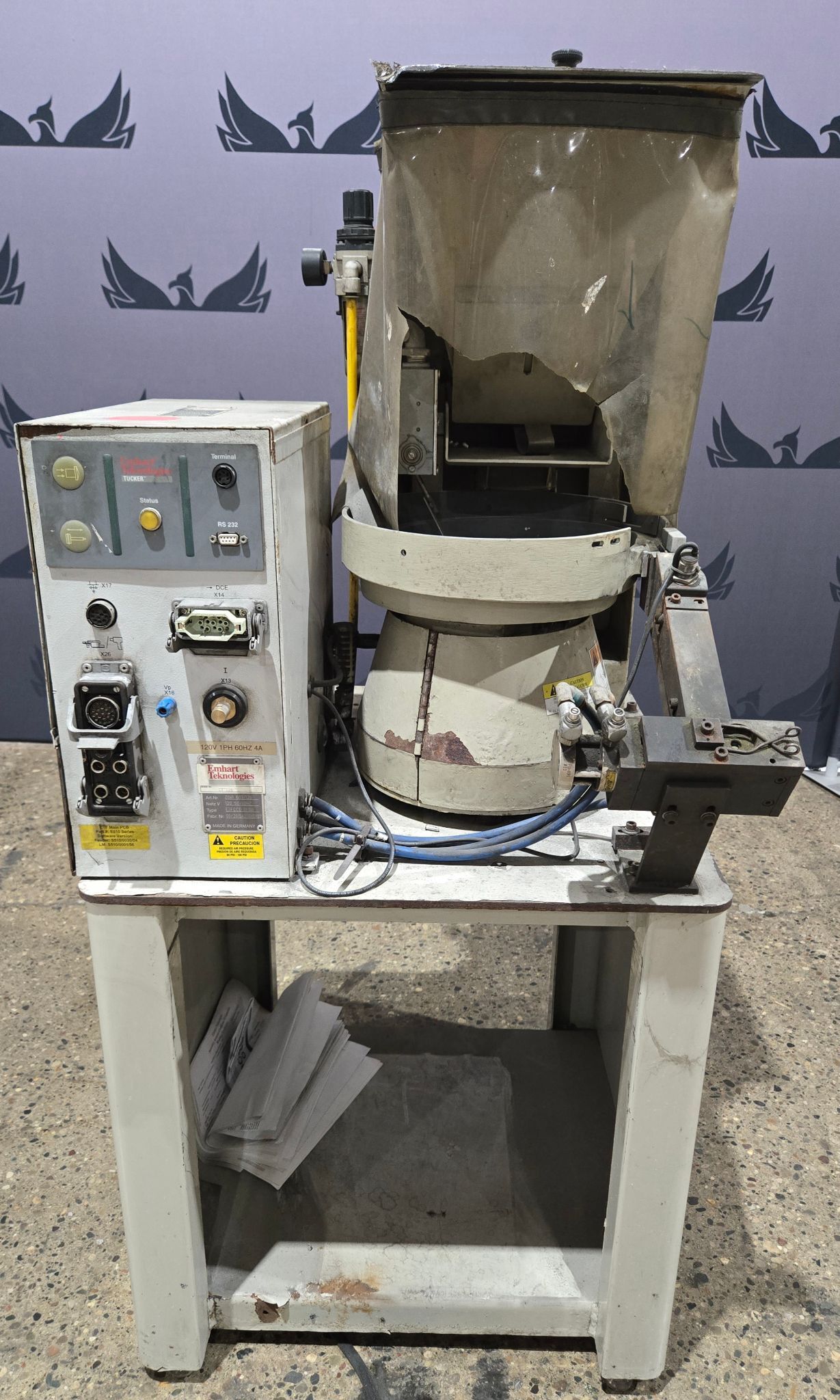 EMHART TEKNOLOGIES ETF12B Vibratory Bowl Feeder Fastener Feeding System USED 0