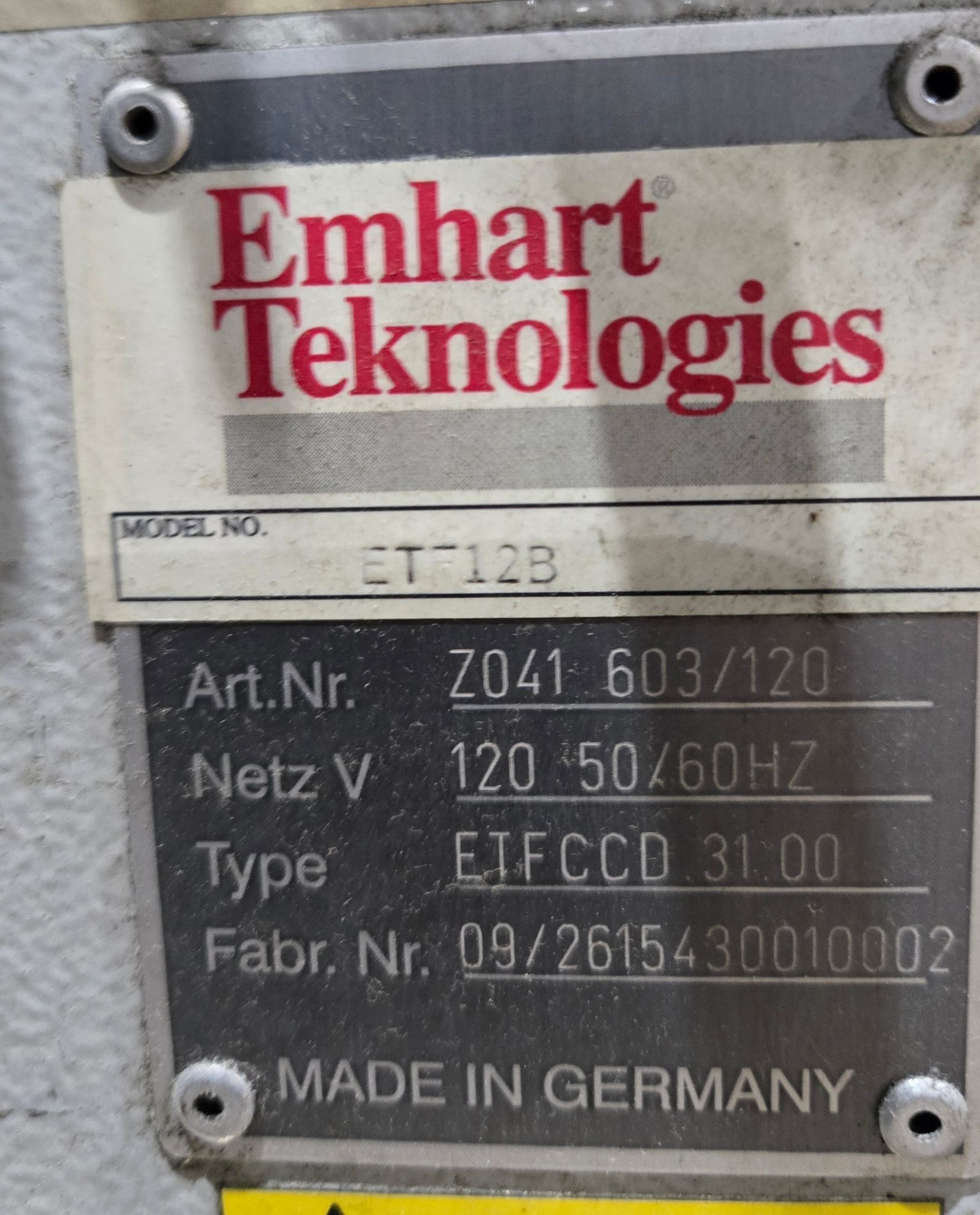 EMHART TEKNOLOGIES ETF12B Vibratory Bowl Feeder Fastener Feeding System USED 8