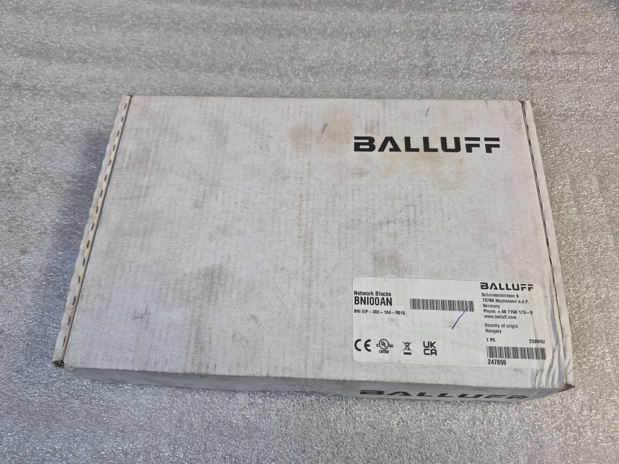 BALLUFF BNI EIP‑302‑104‑R015 Ethernet/IP Network Block BNI00AN NEW 0