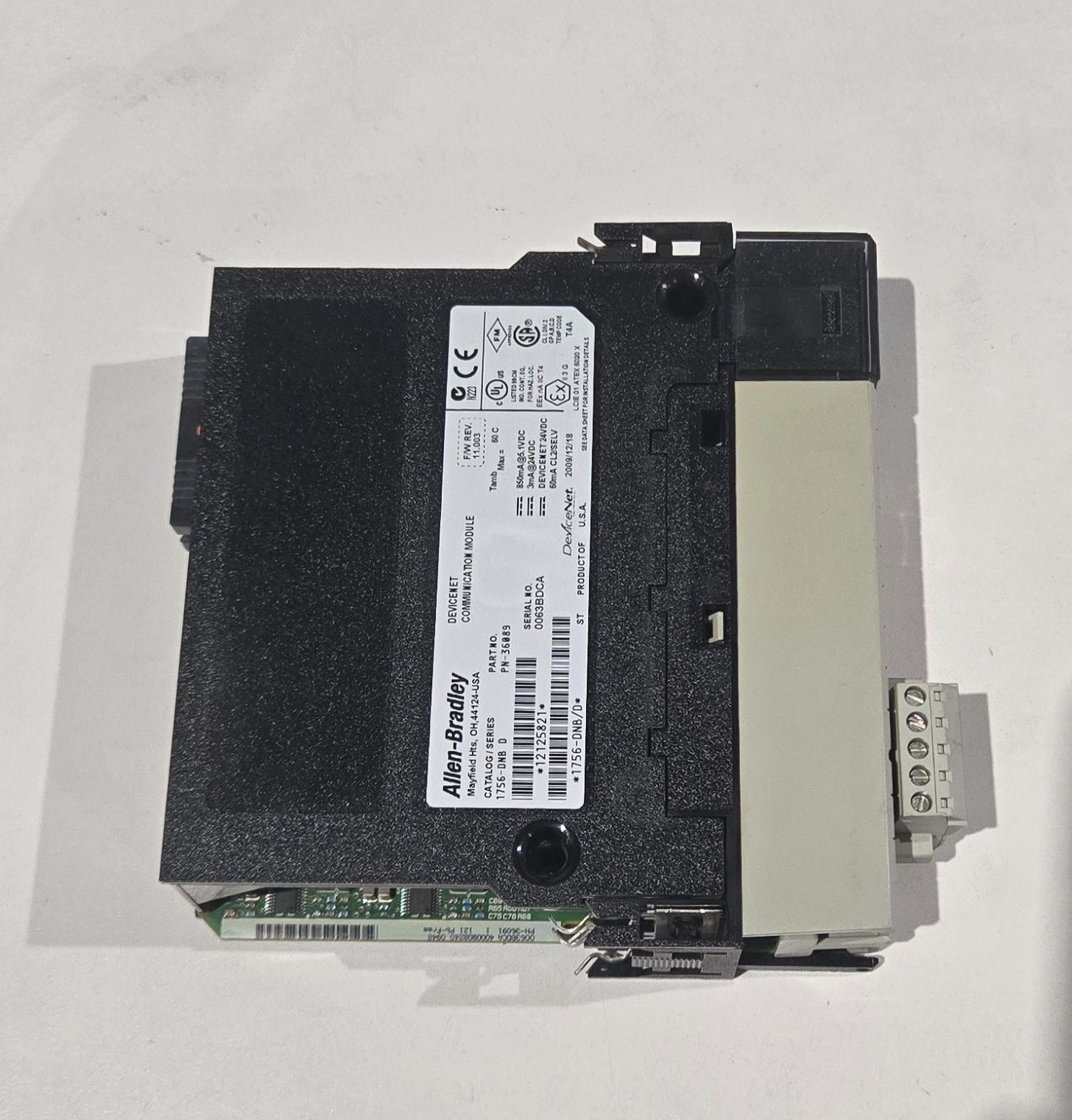 ALLEN BRADLEY 1756-DNB/D DEVICENET COMMUNICATIONS MODULE USED 1