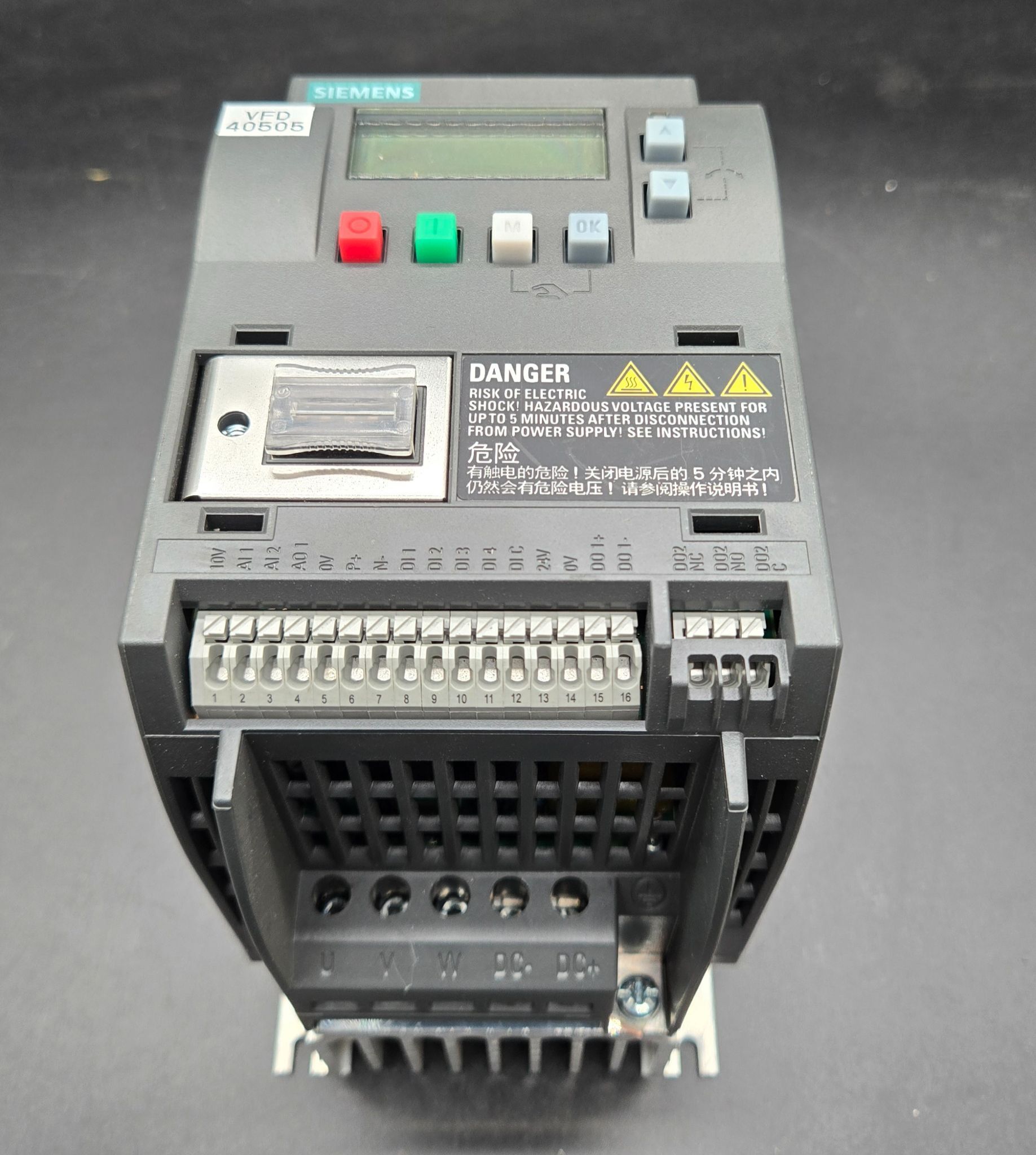 SIEMENS 6SL3210‑5BE15‑5CV0 SINAMICS V20 VFD USED 0