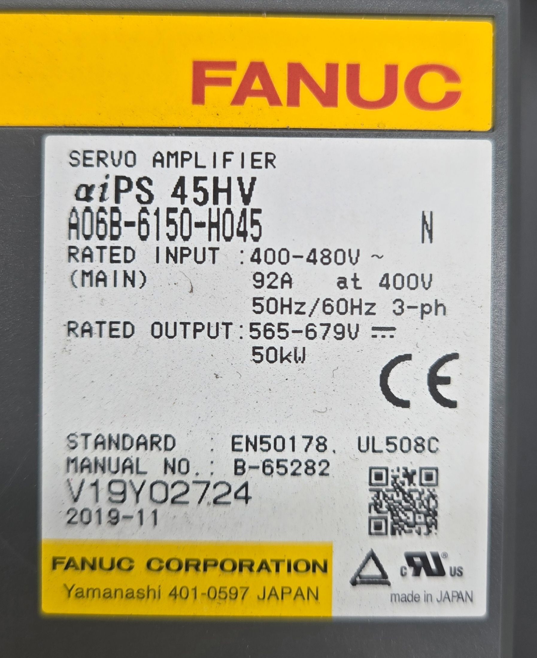 FANUC A06B‑6150‑H045 Power Supply Module USED 3