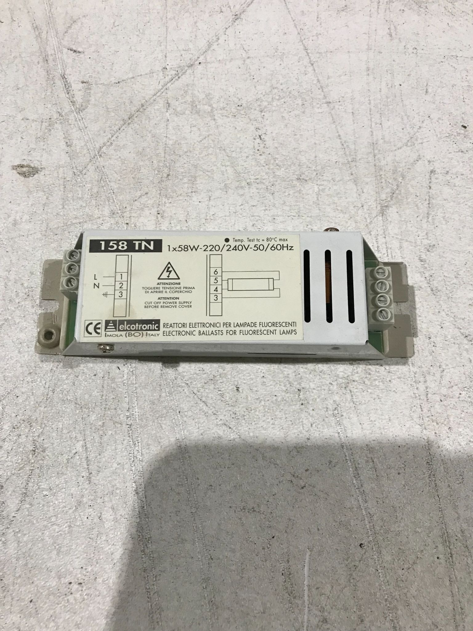 ELCOTRONIC 158 TN Electronic Ballast 1×58W 220/240V USED 2