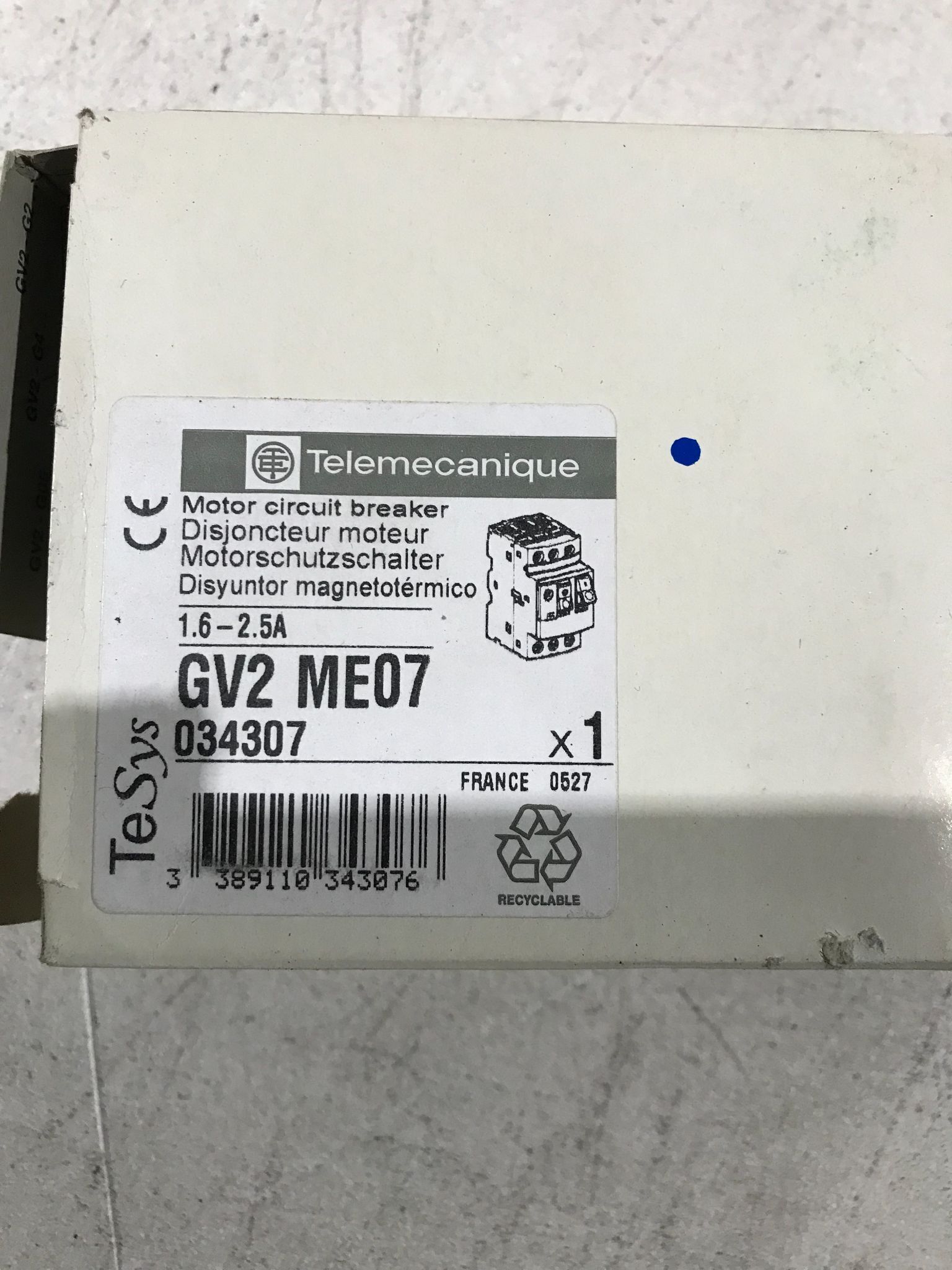 TELEMECANIQUE GV2‑ME07 Motor Circuit Breaker NEW 1