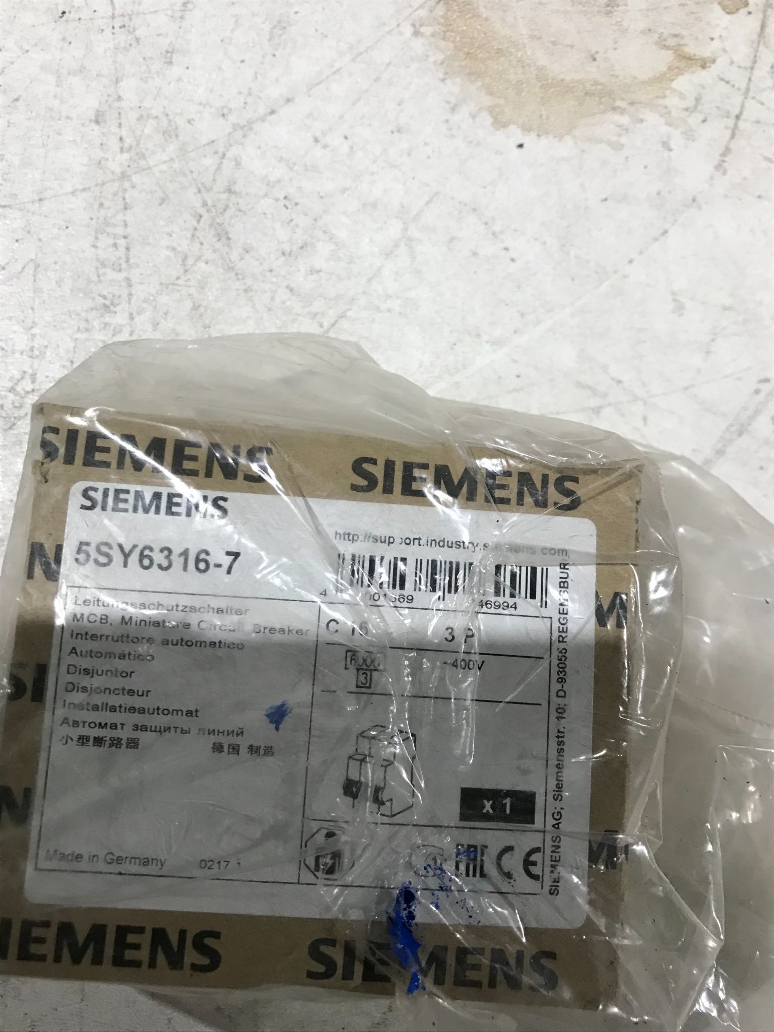 SIEMENS 5SY6316-7 CIRCUIT BREAKERS NEW 1