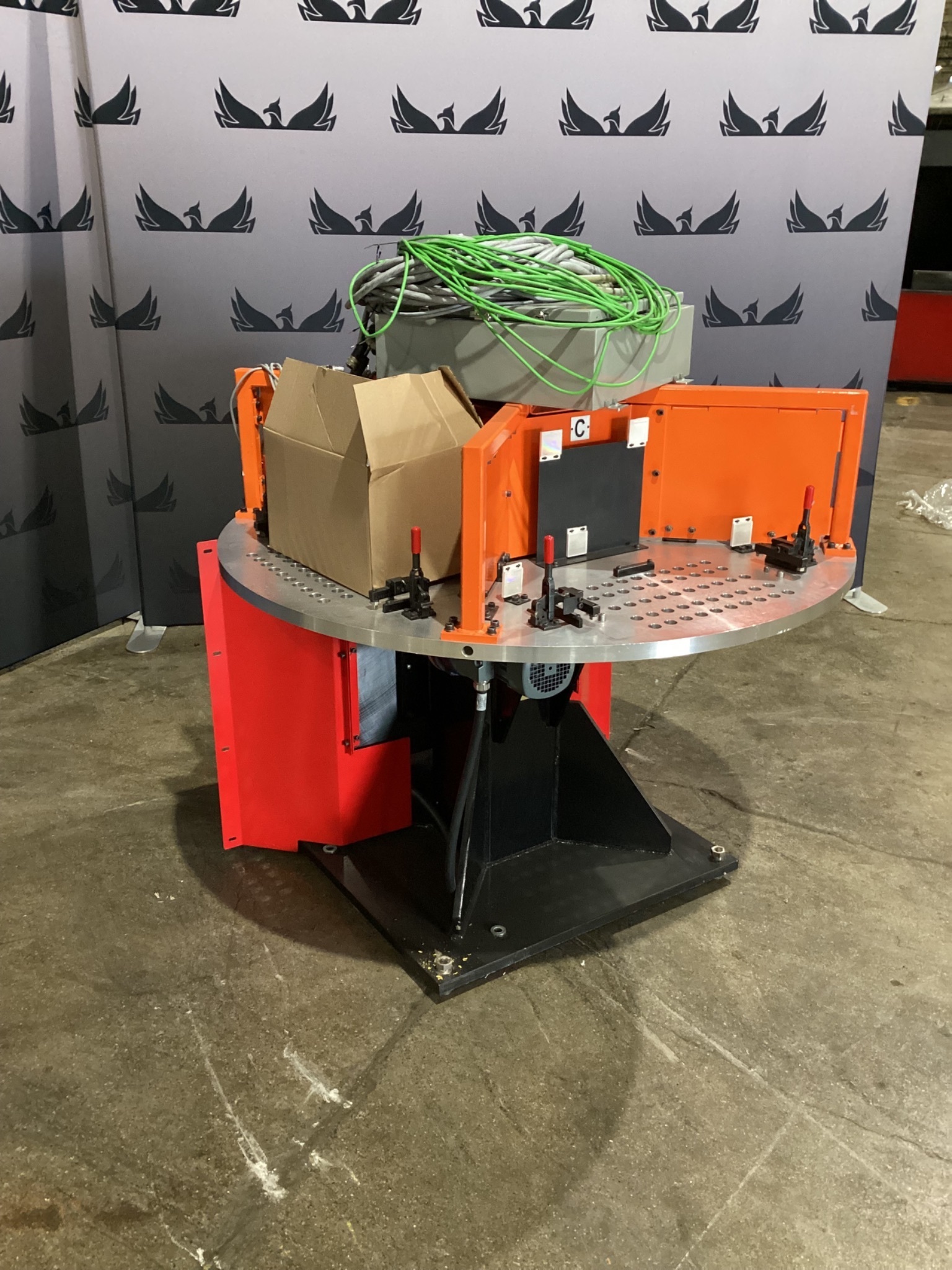 Rotary Indexing Table w/ Perforated Downdraft Surface for Welding/Assembly USED 2