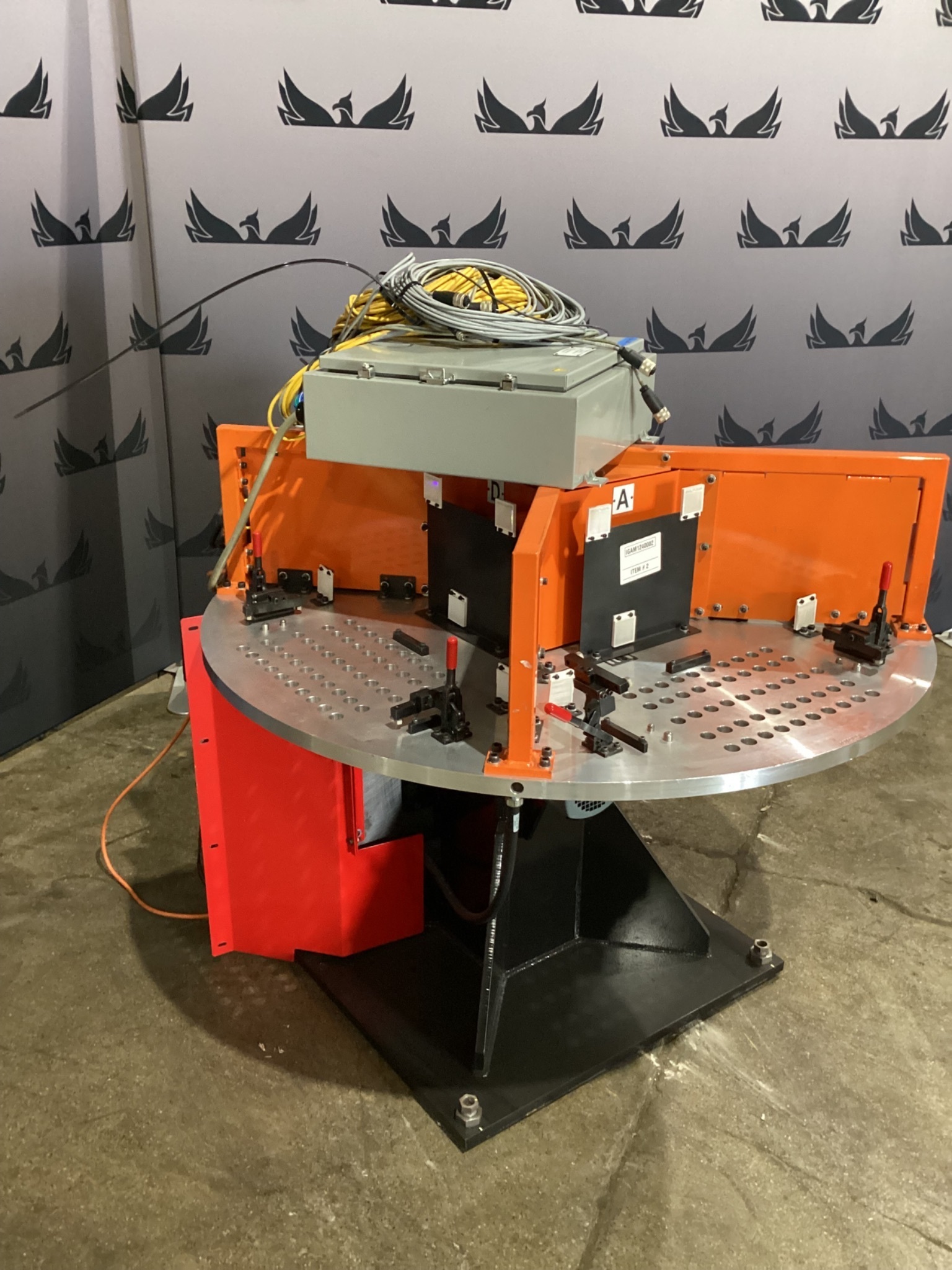 Rotary Indexing Table with Perforated Fixture Plate for Welding / Assembly USED 1