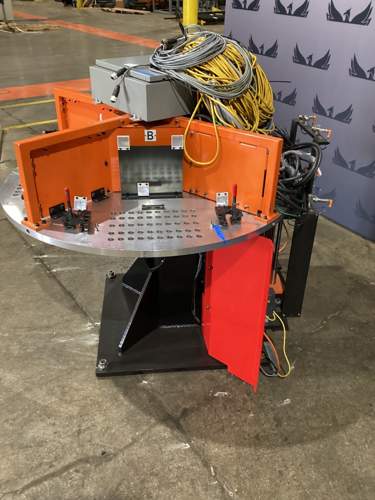 Rotary Indexing Table with Perforated Fixture Plate for Welding / Assembly USED 6