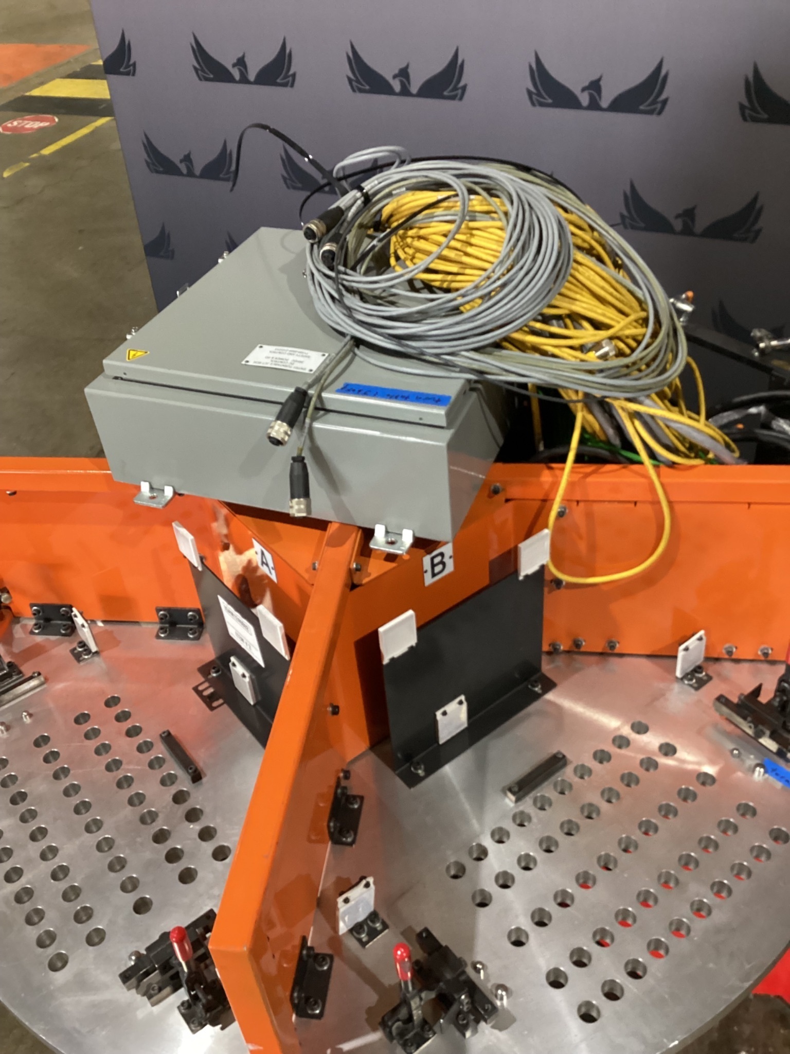 Rotary Indexing Table with Perforated Fixture Plate for Welding / Assembly USED 7
