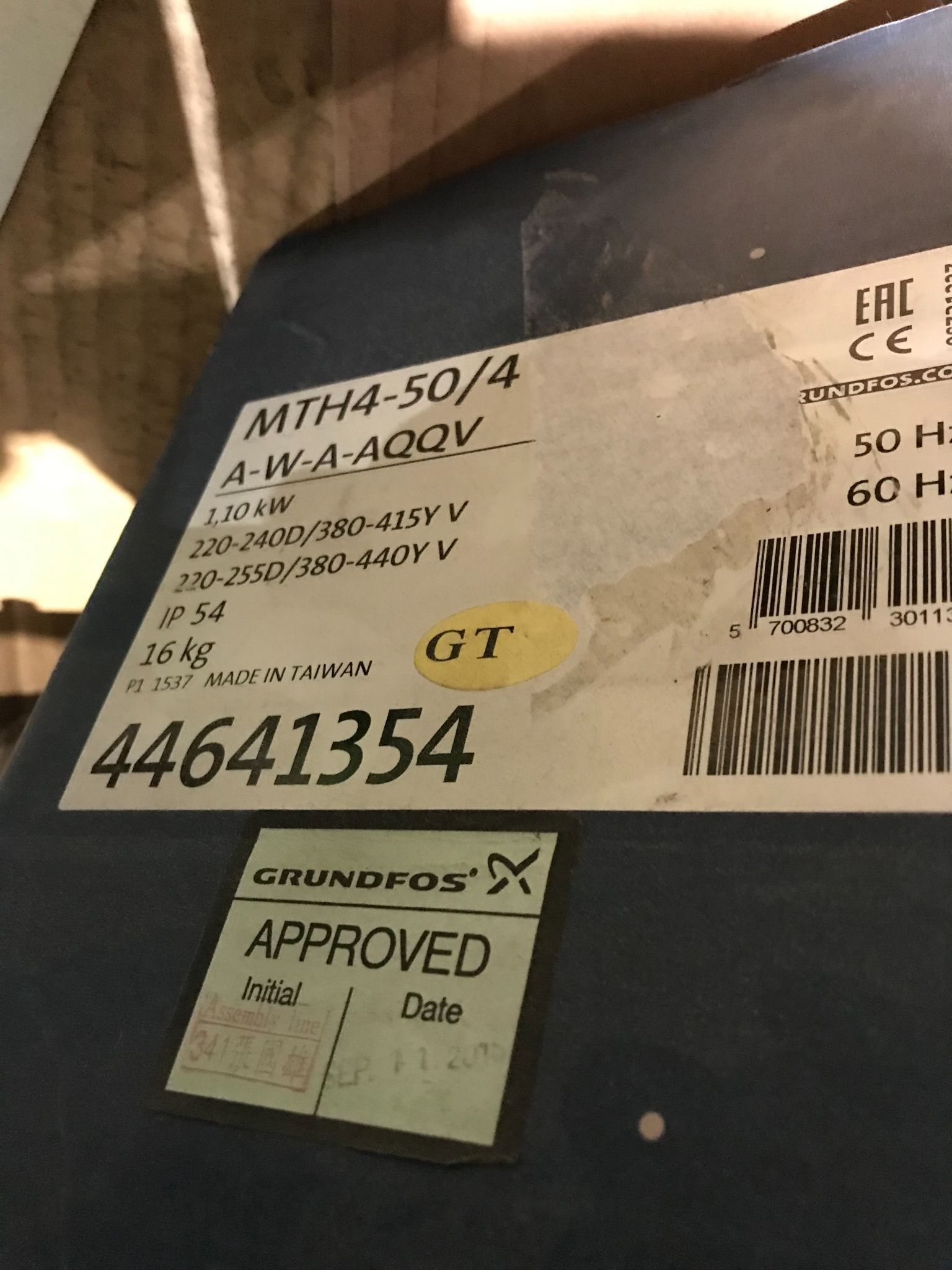 GRUNDFOS MTH4‑50/4 A‑W‑A‑AQQV Multistage Centrifugal Pump NEW 5