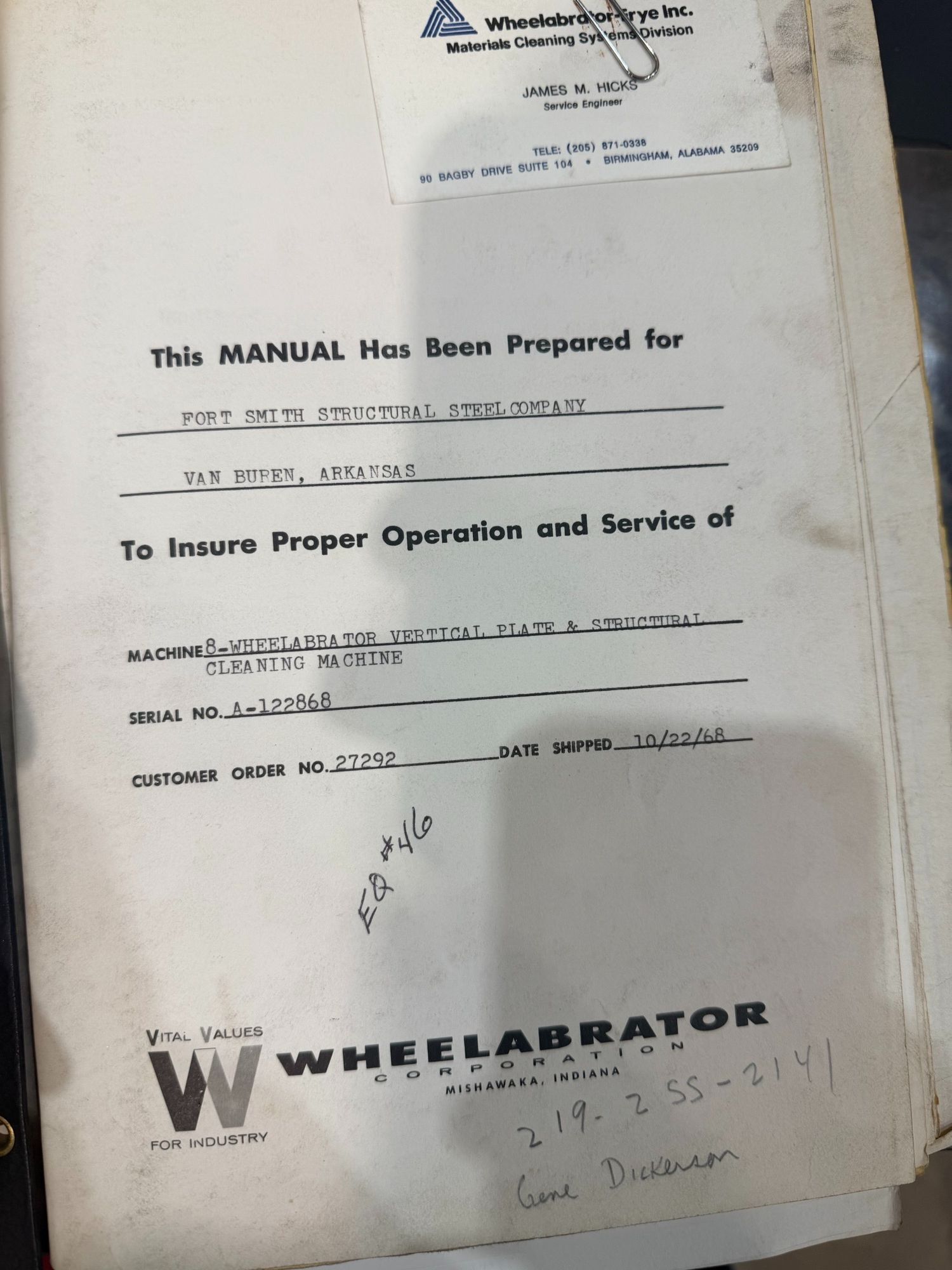 1968 Wheelabrator Vertical Plate & Structural Blast Cleaning Machine; USED 6