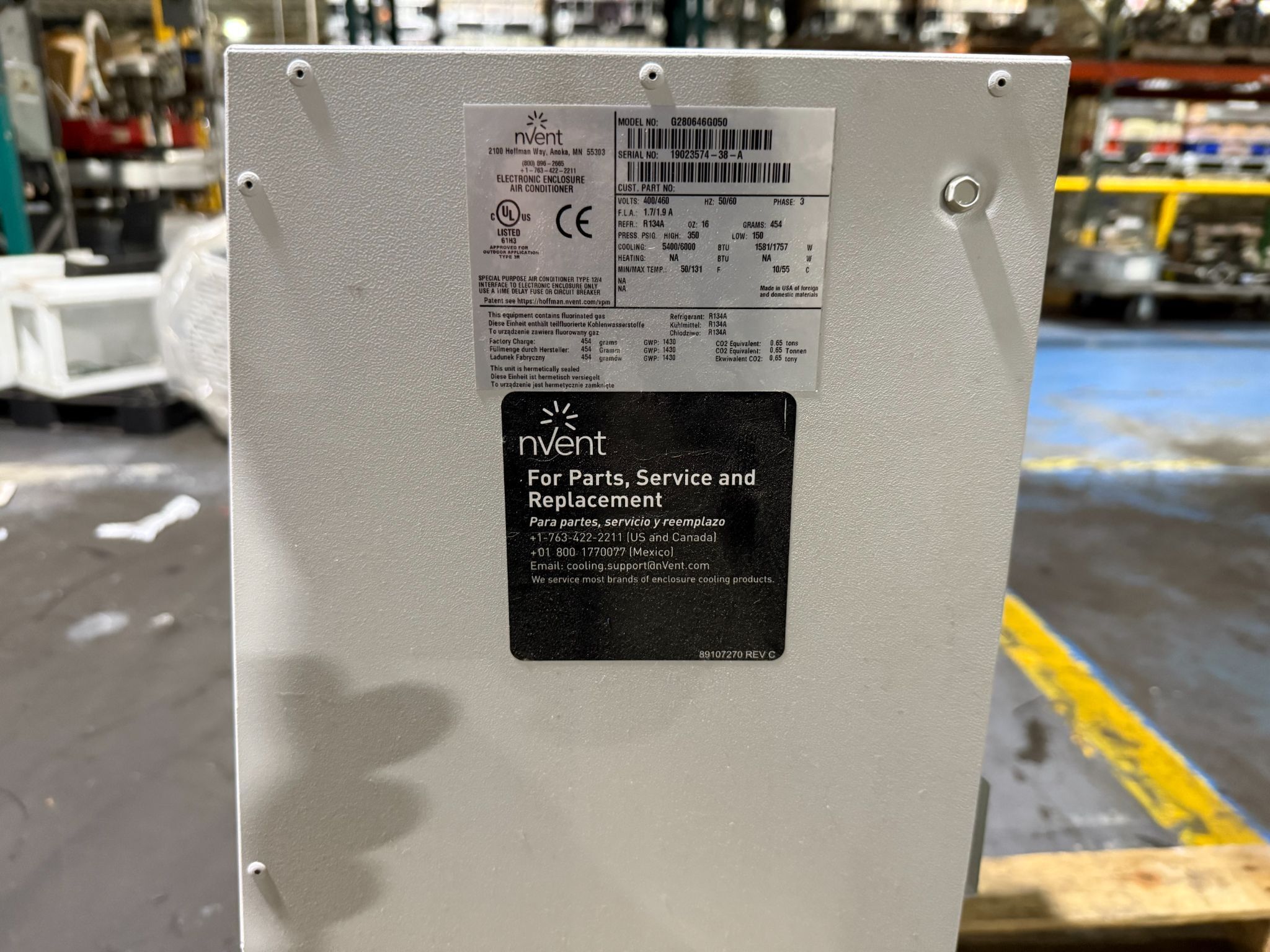 NVENT HOFFMAN SpectraCool G280646G050 6000BTU, 460V Enclosure AC NEW - No Box 1