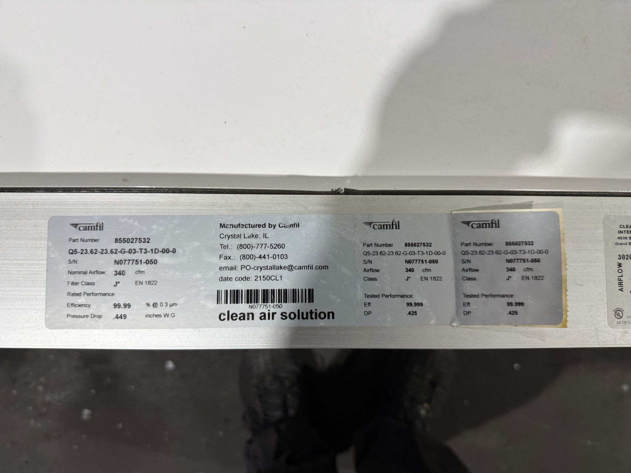 CLEAN ROOMS INTERNATIONAL SAM 22 MS MicroSound 12101 Fan Filter Unit - USED 3