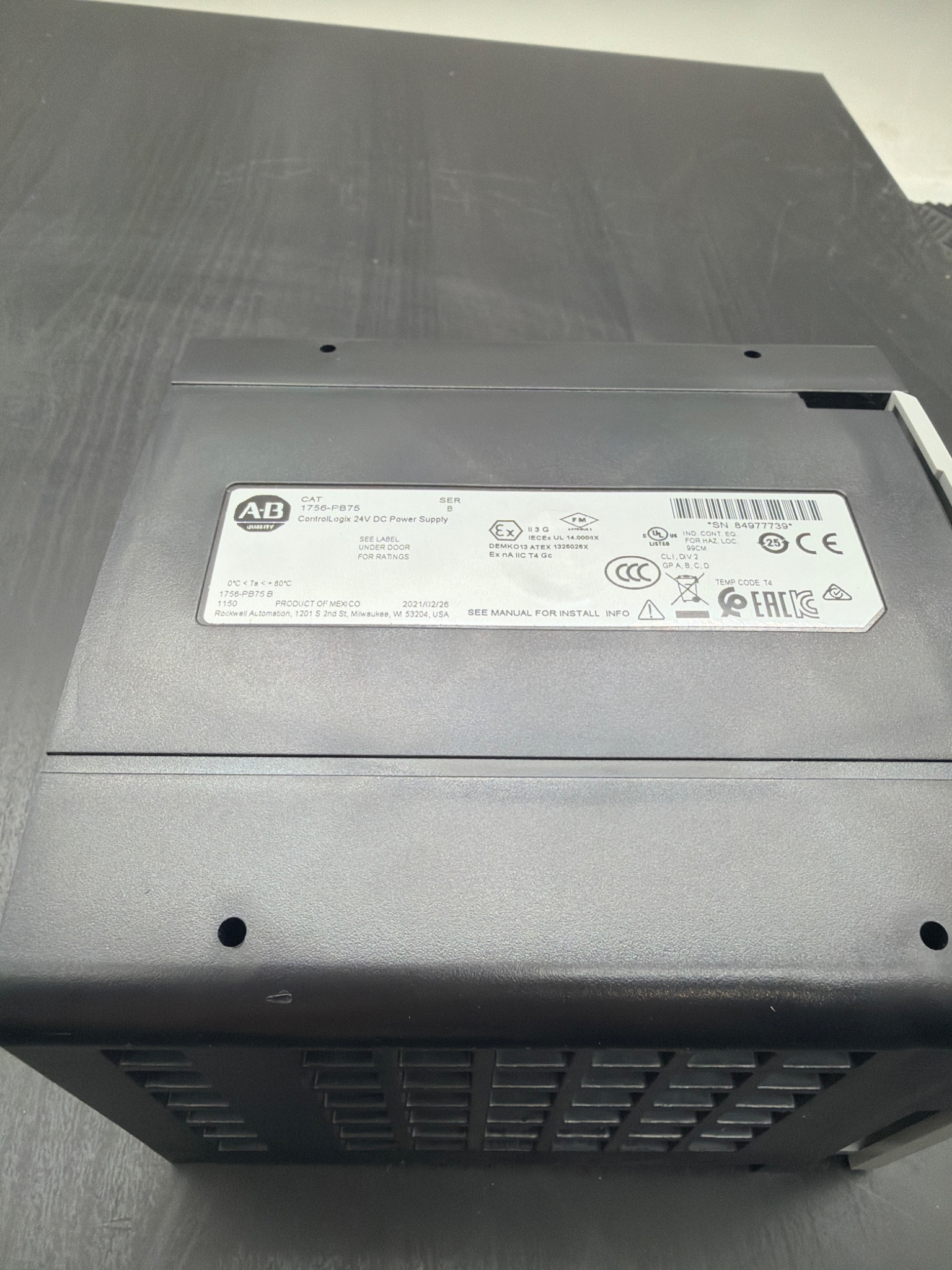 ALLEN‑BRADLEY 1756‑PB75 ControlLogix Power Supply USED 1
