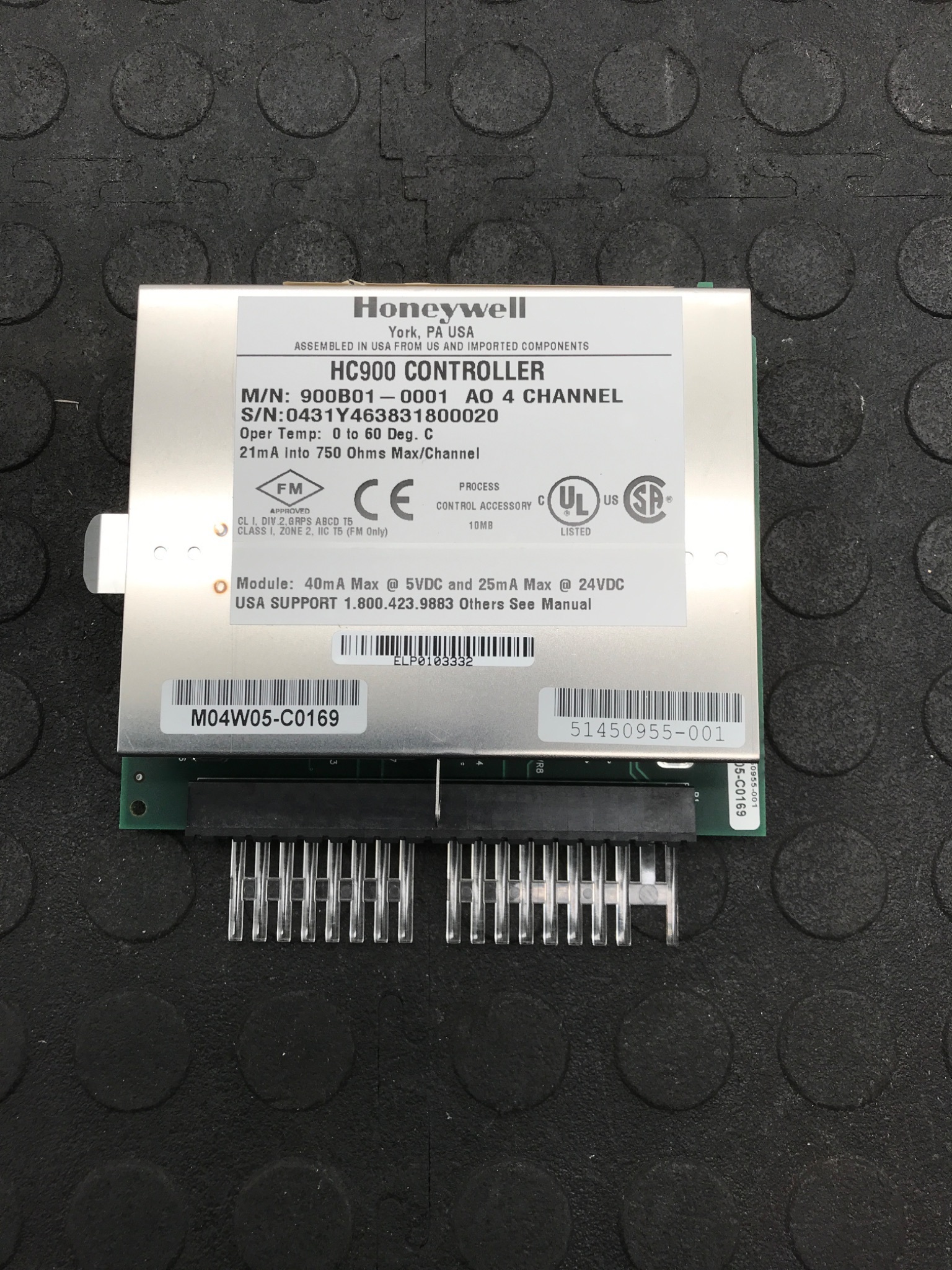 HONEYWELL 900B01‑0001 HC900 Analog Output Module USED 0