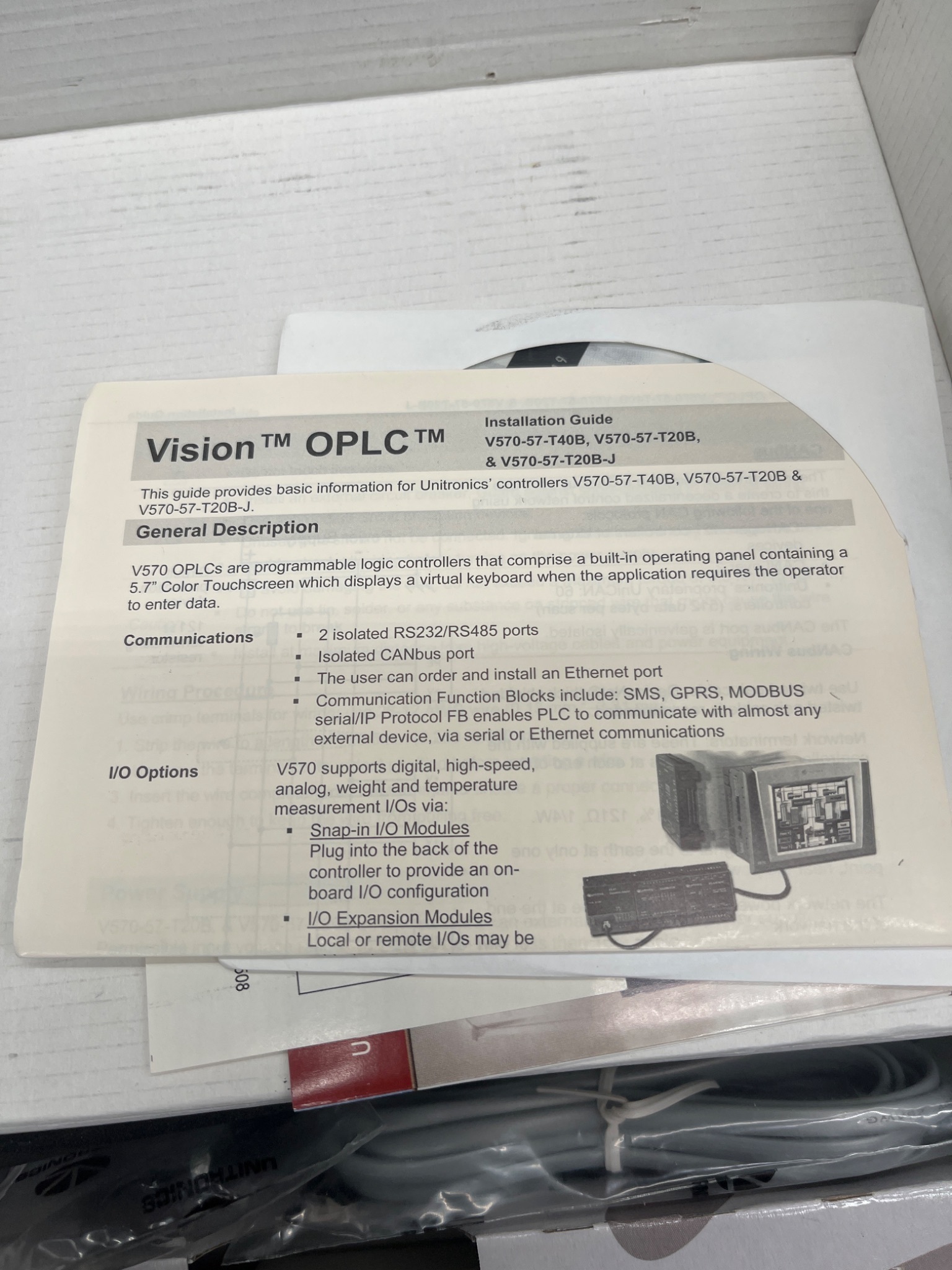 UNITRONICS V570‑57‑T40B Vision 570 Color OPLC NEW 4