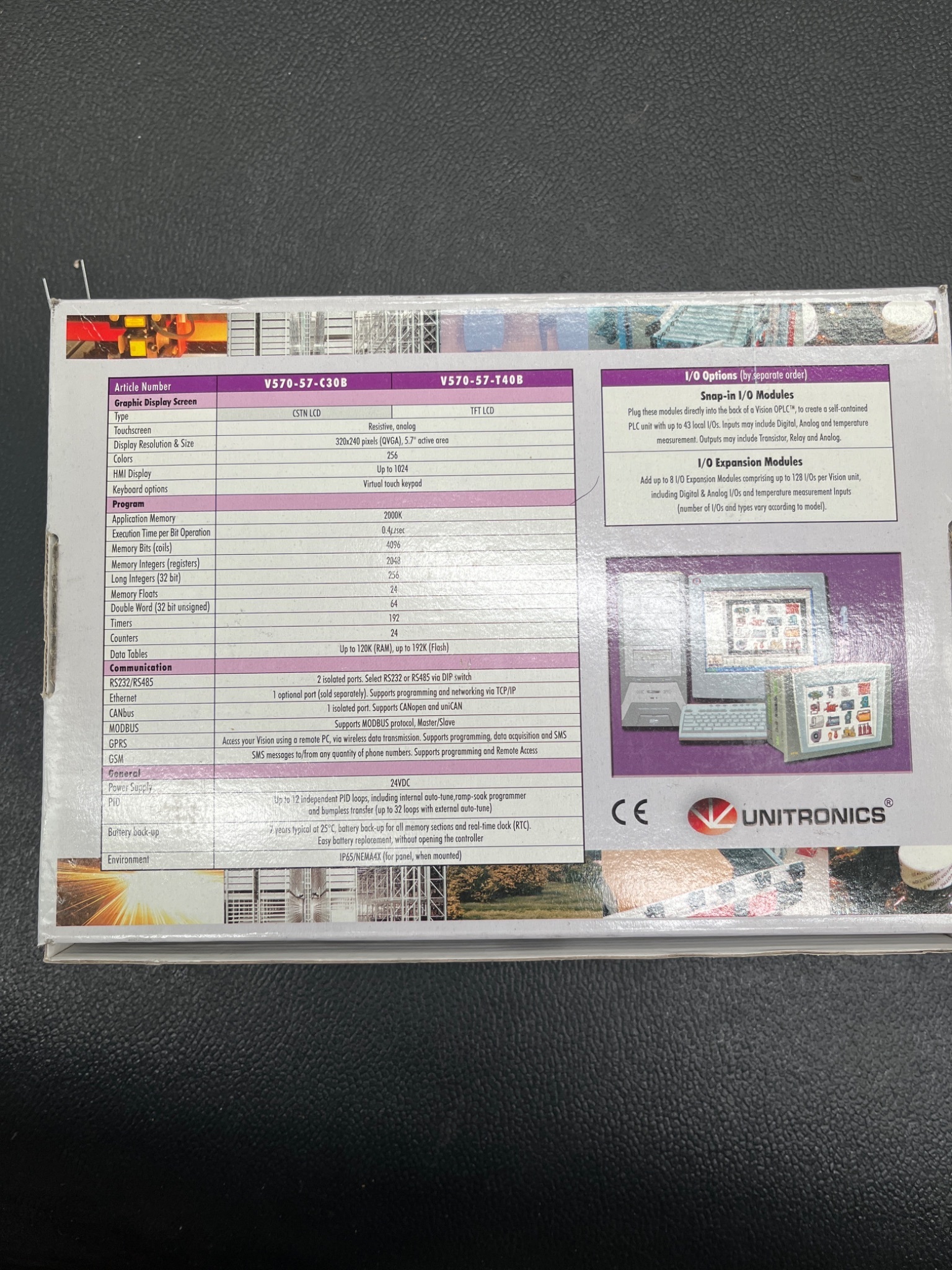 UNITRONICS V570‑57‑T40B Vision 570 Color OPLC NEW 7