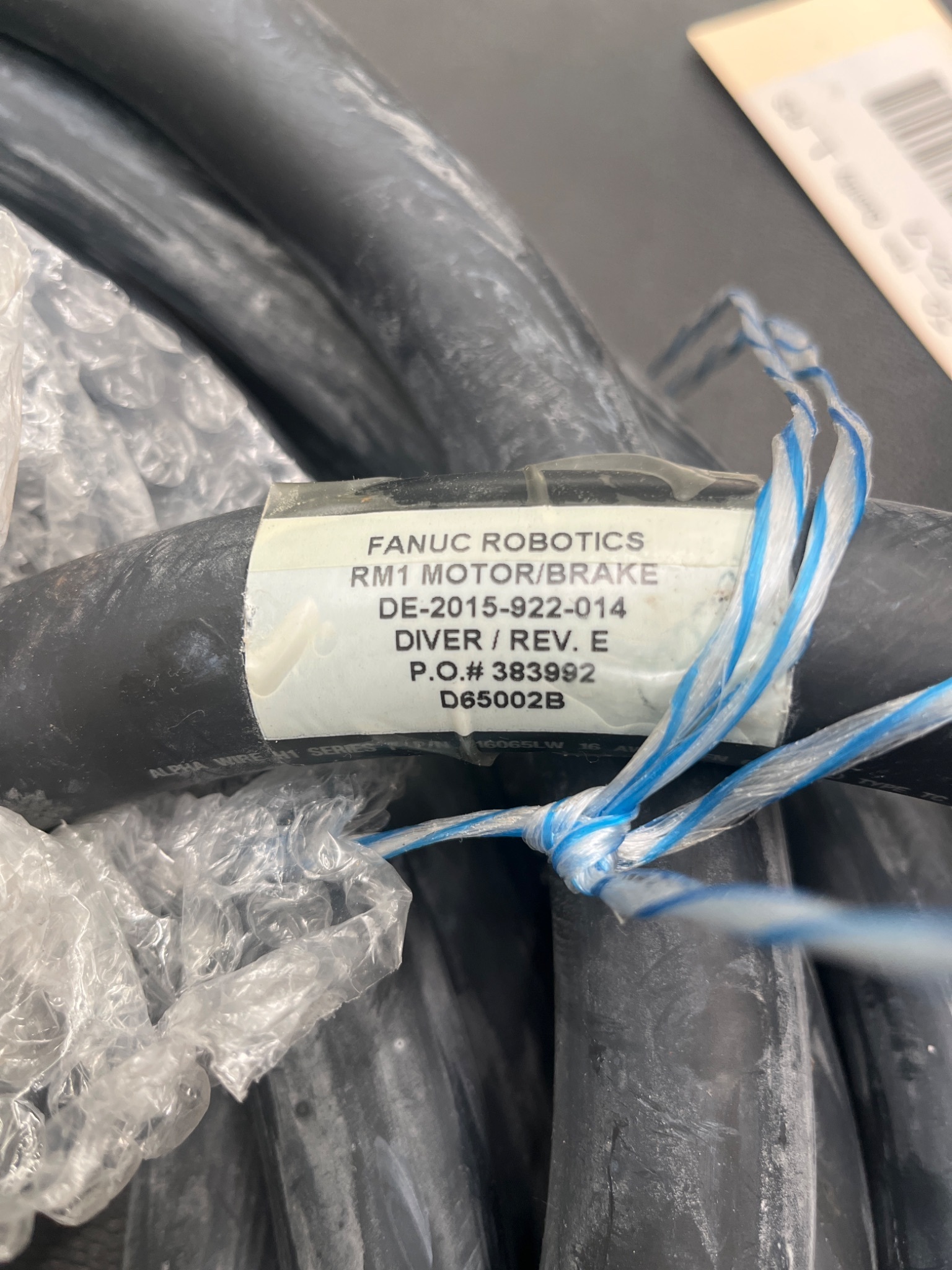 FANUC DE-2015-922-014 RM1 Motor/Brake Extension Cable USED 1