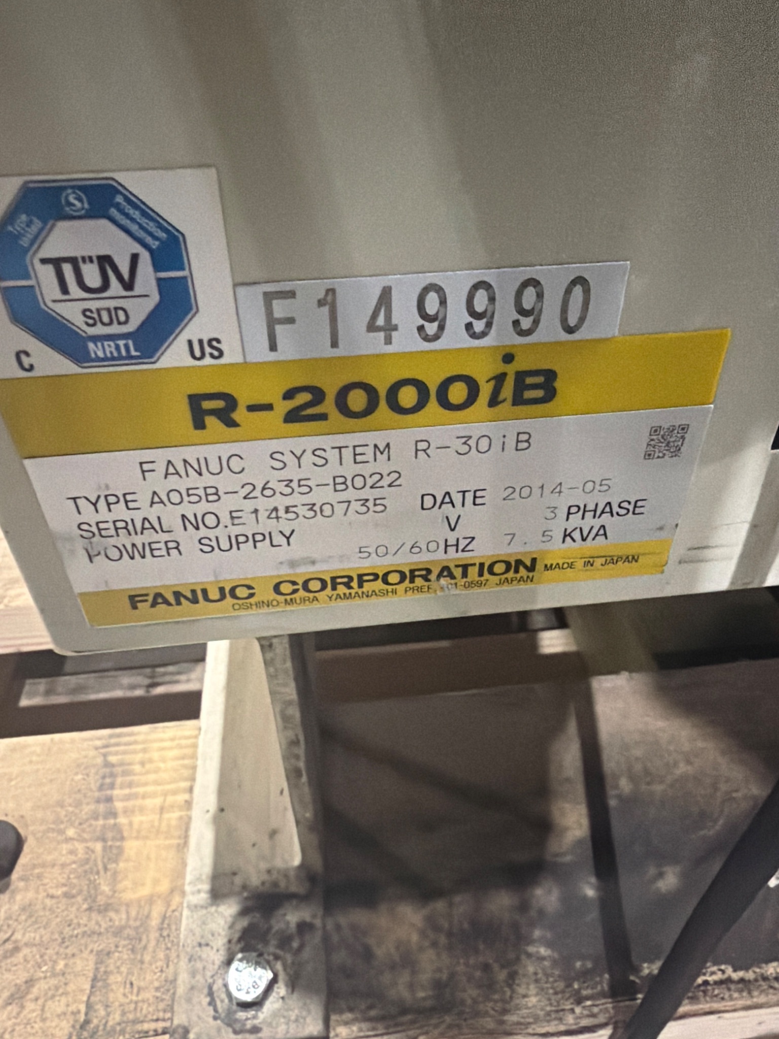 FANUC R-2000iB/210F Complete w/ R-30iB Controls USED 12