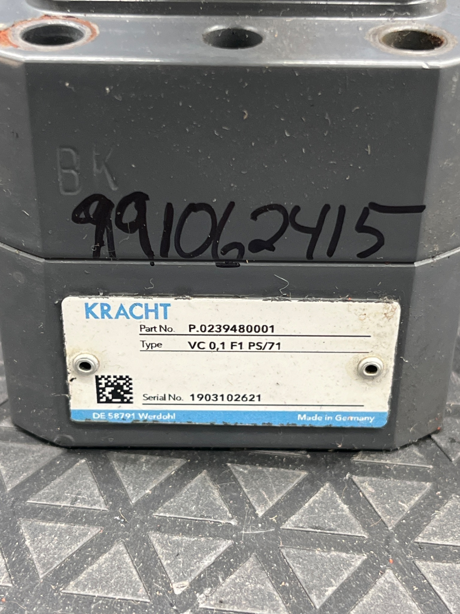 KRACHT P.0239480001 VC 0,1 F1 PS/71 Gear Flow Meter USED 4