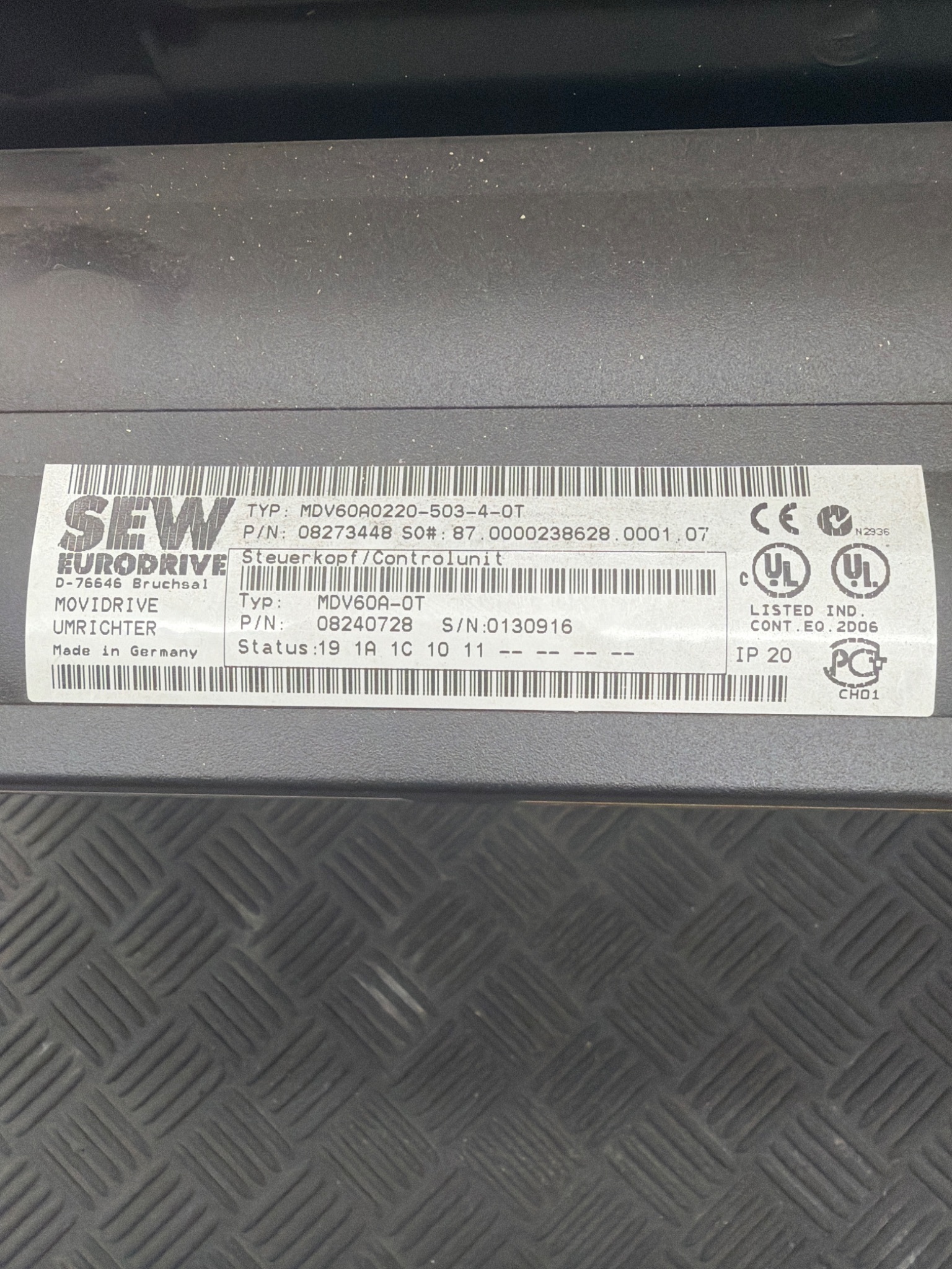 SEW‑EURODRIVE MDV60A0220‑503‑4‑0T MOVIDRIVE Servo Drive USED 1