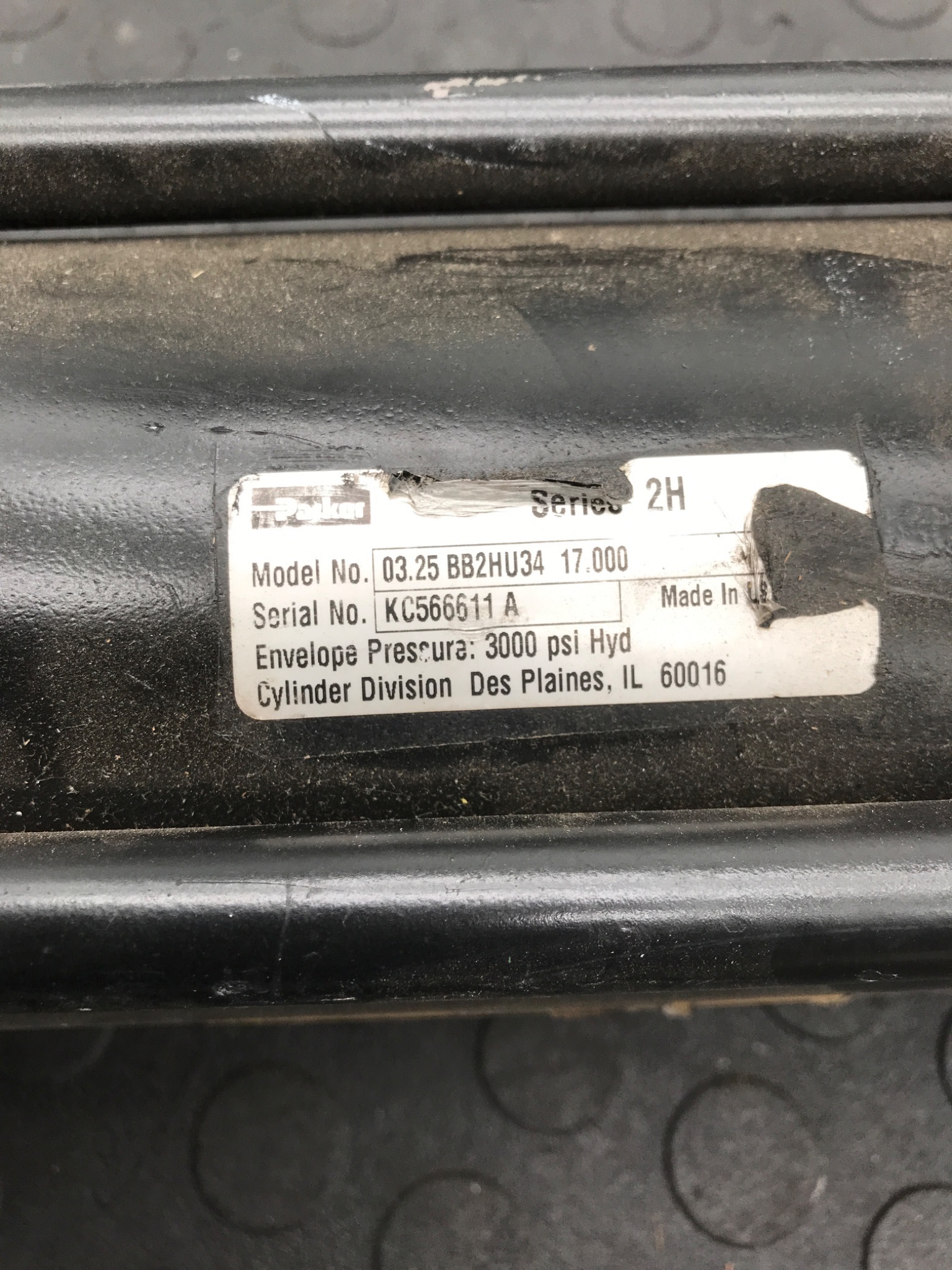 PARKER 03.25 BB2HU34 Series 2H Hydraulic Cylinder USED 1
