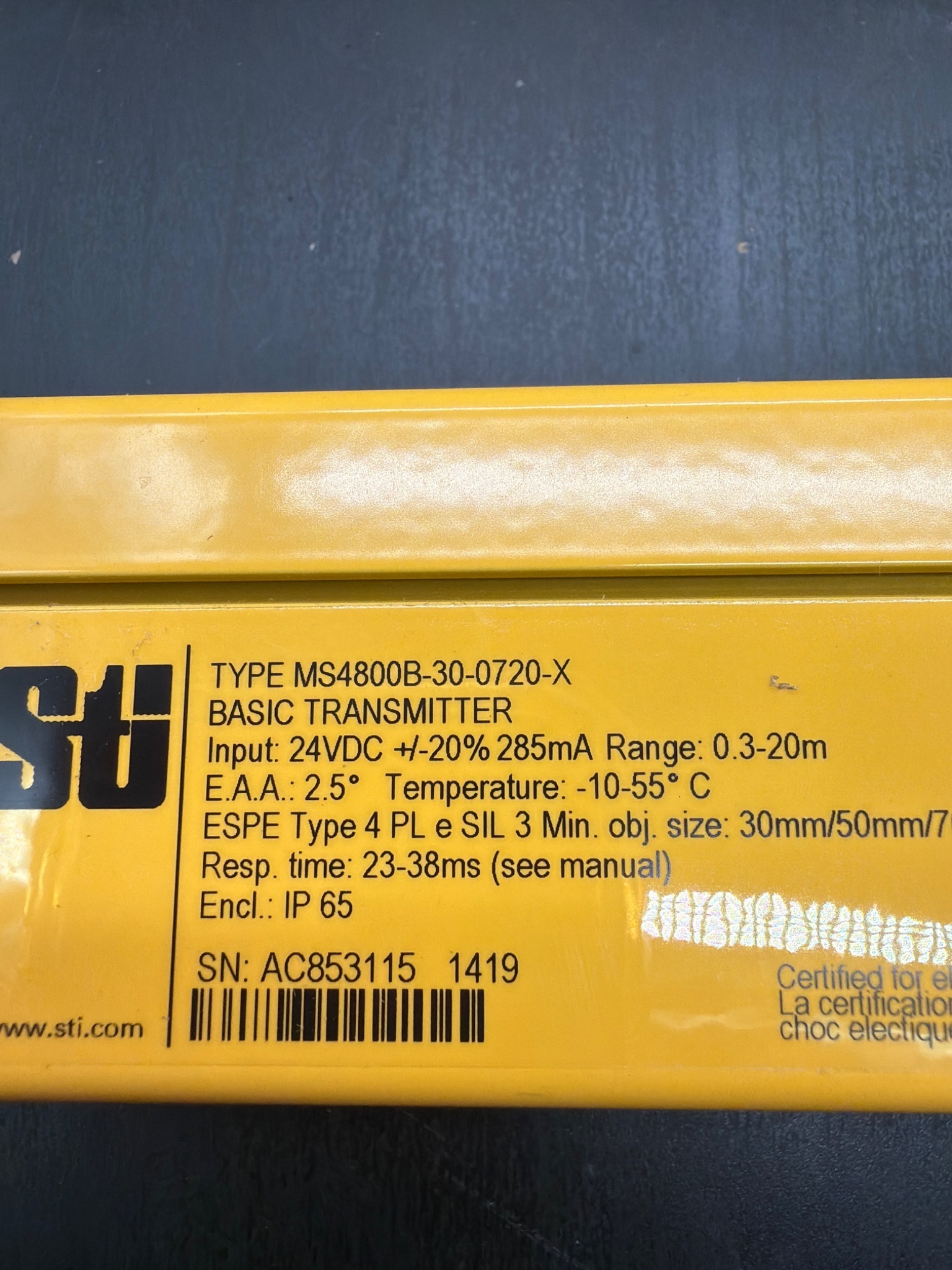 OMRON MS4800B-30-0720-X Minisafe Safety Light Curtain USED 2