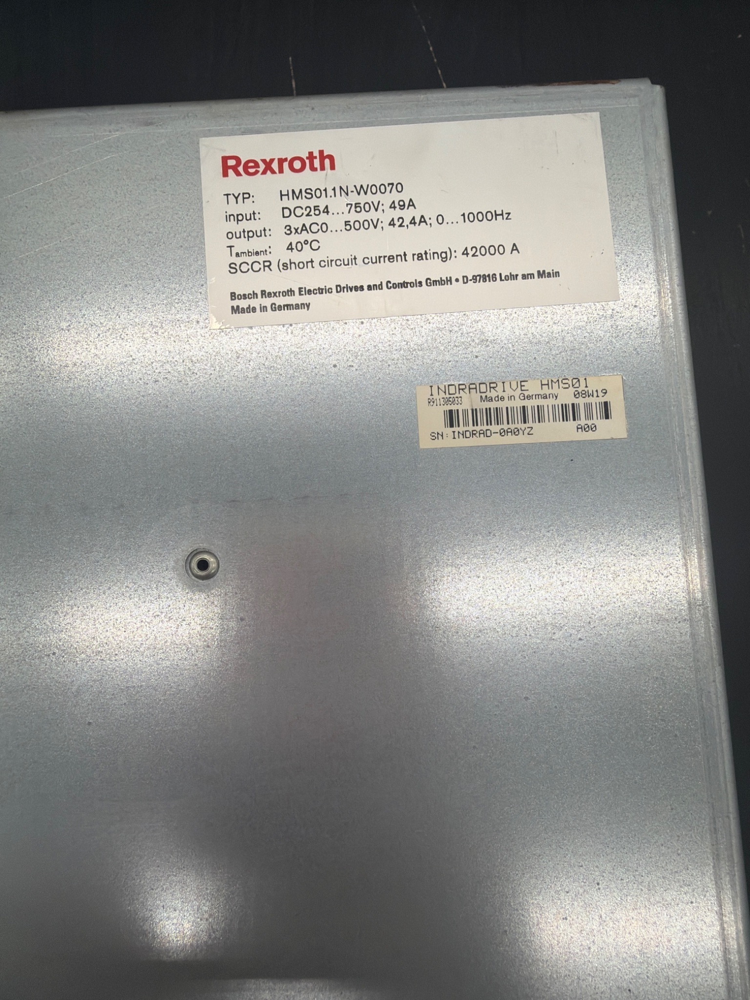 REXROTH HMS01.1N‑W0070 INDRADRIVE Power Supply Module USED 1
